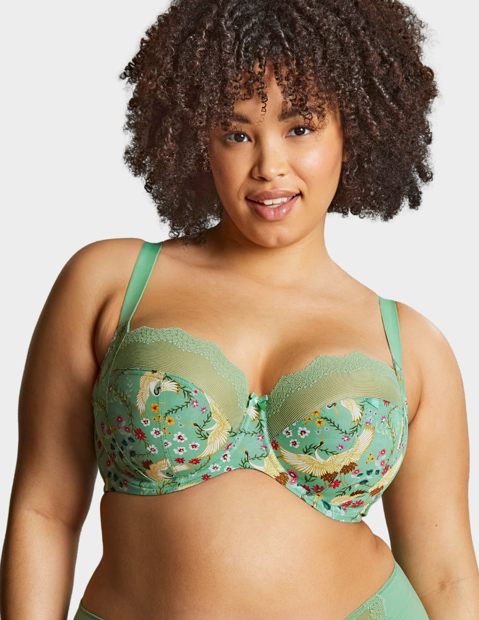 Front view of a model wearing Sculptresse Esme bra in Wonderland