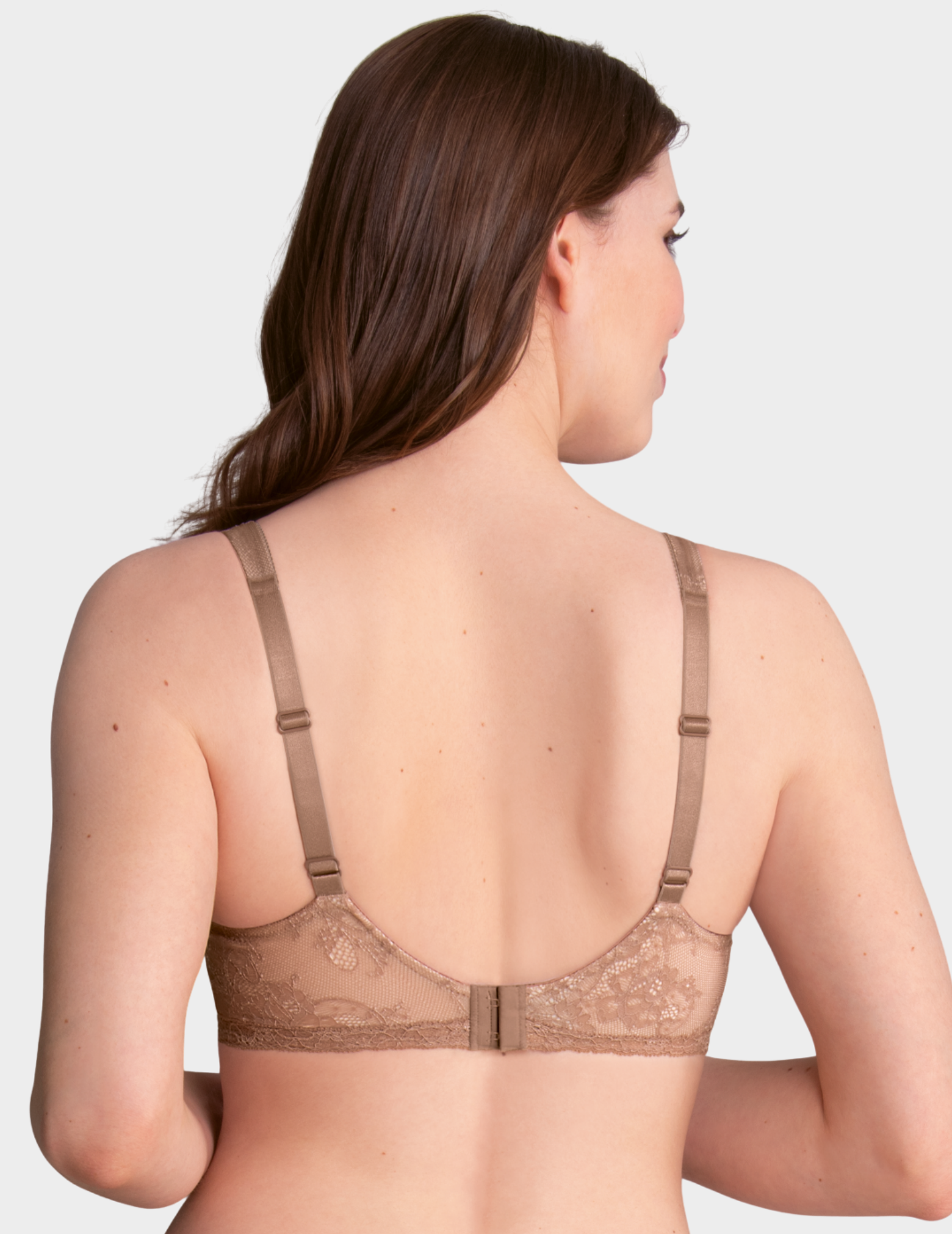 Back view of a model wearing Anita Abby bra in color Dusty Rose
