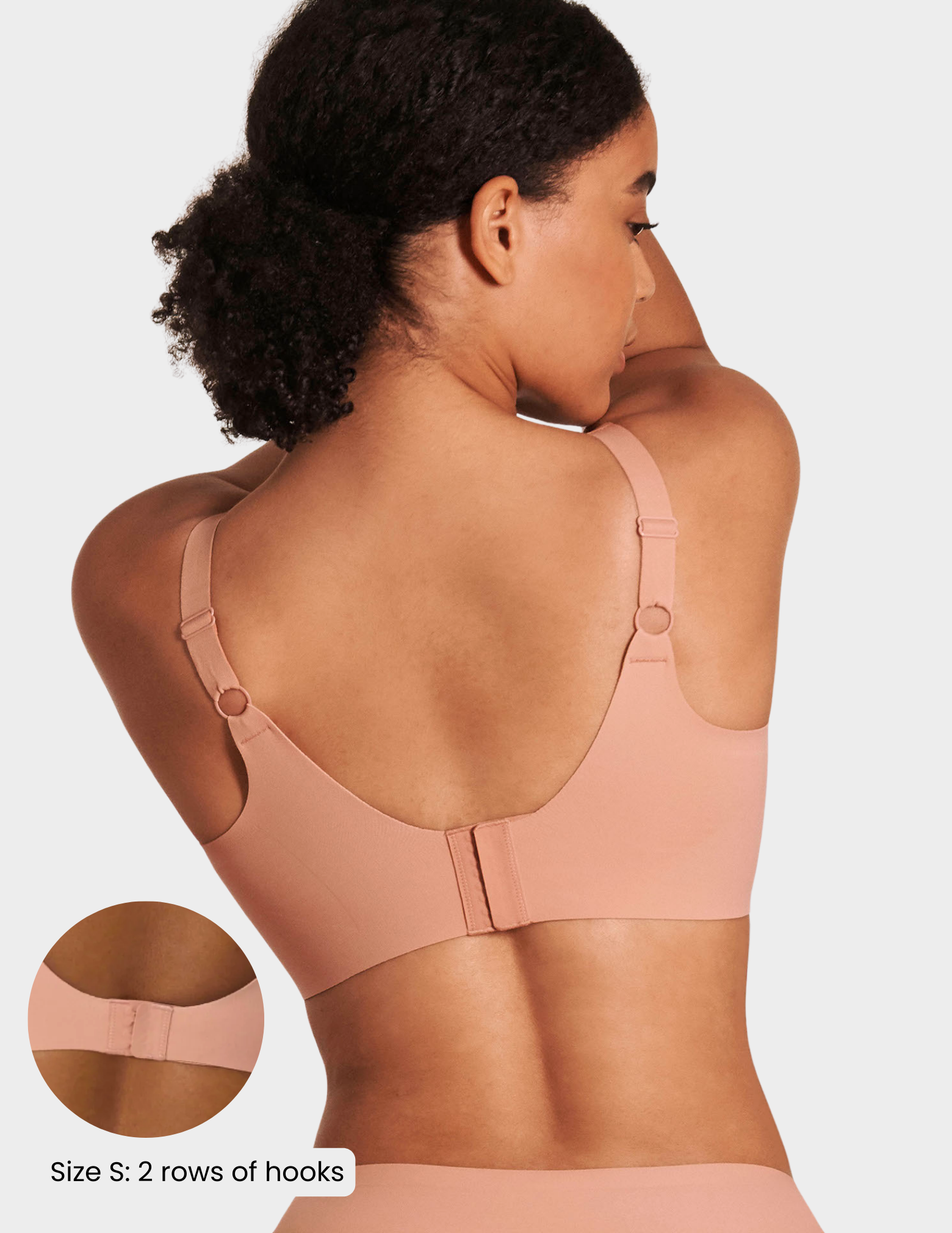 Back view of a model wearing Beyond Bra in Himalayan Salt
