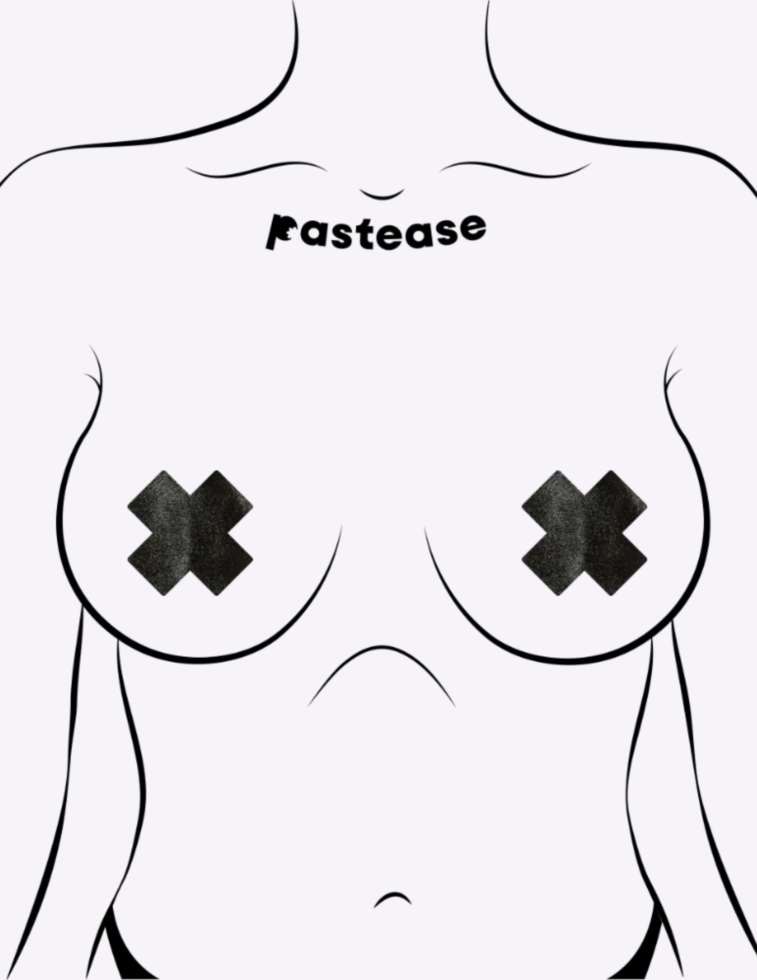 Petite 2 Pair Liquid Black Cross Nipple Covers