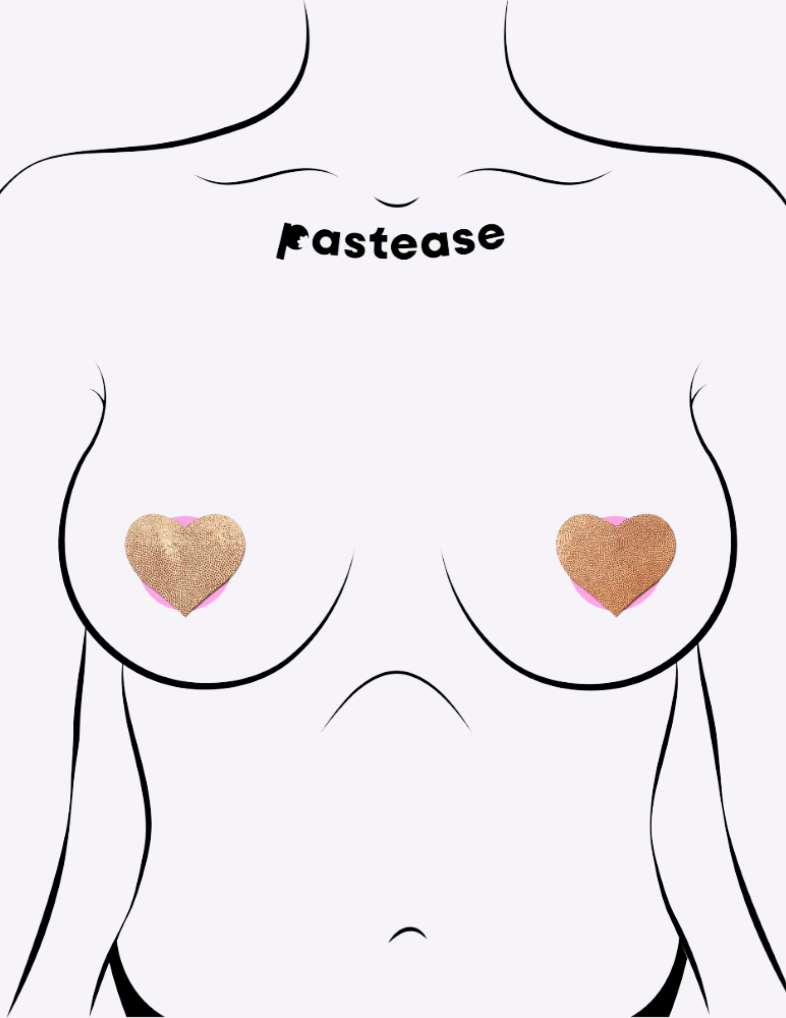 2 Pair Small Rose Gold Hearts Nipple Covers