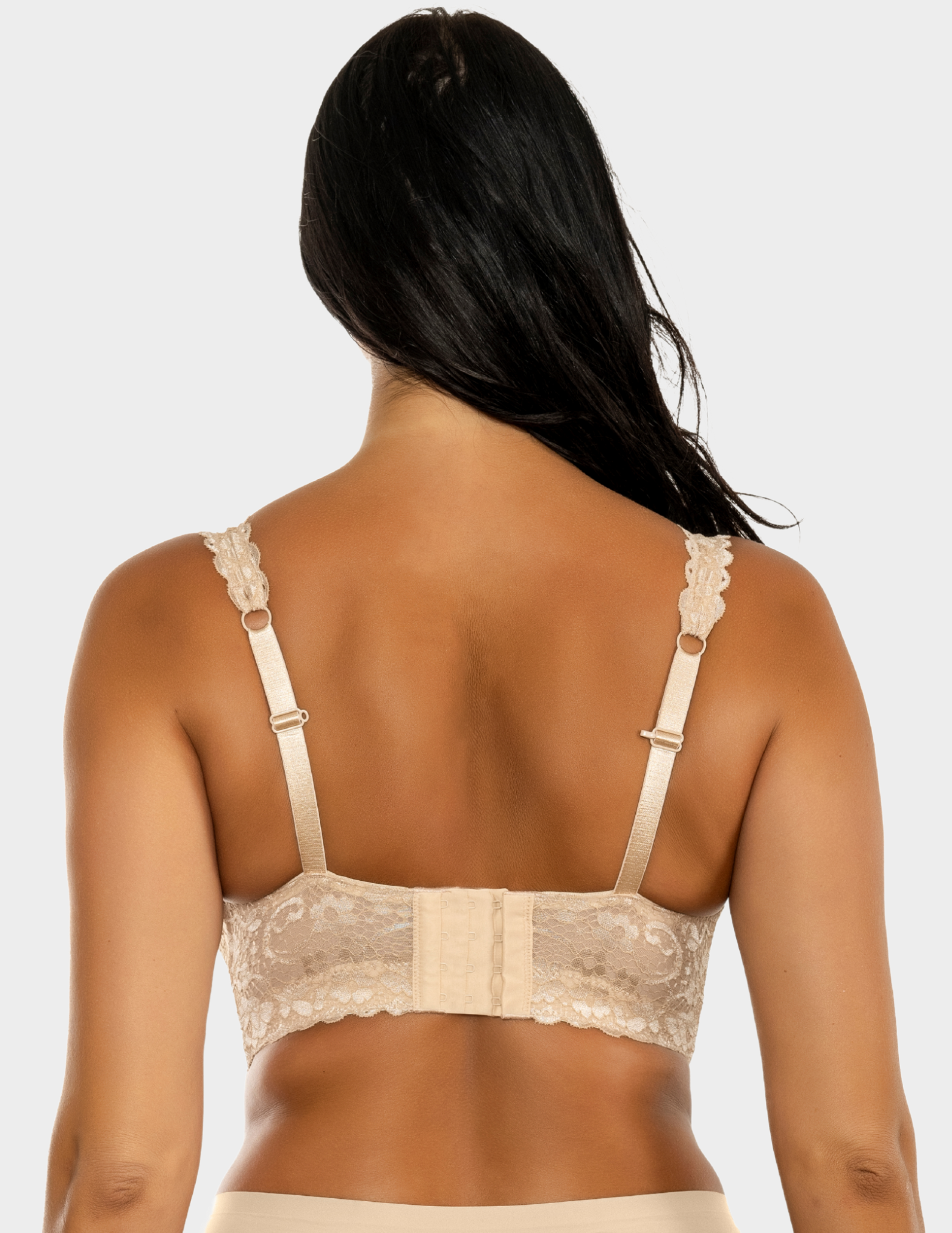 Back view of a model wearing Parfait Adriana bralette in Bare