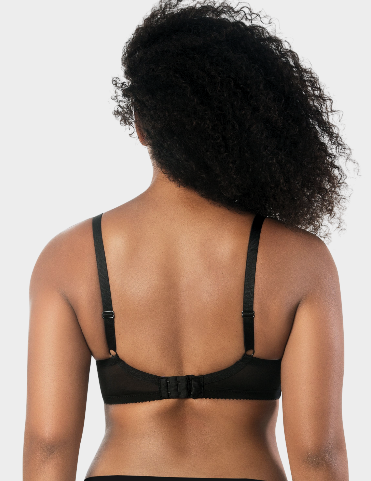 Back view of a model wearing Parfait Casey plunge bra in Black