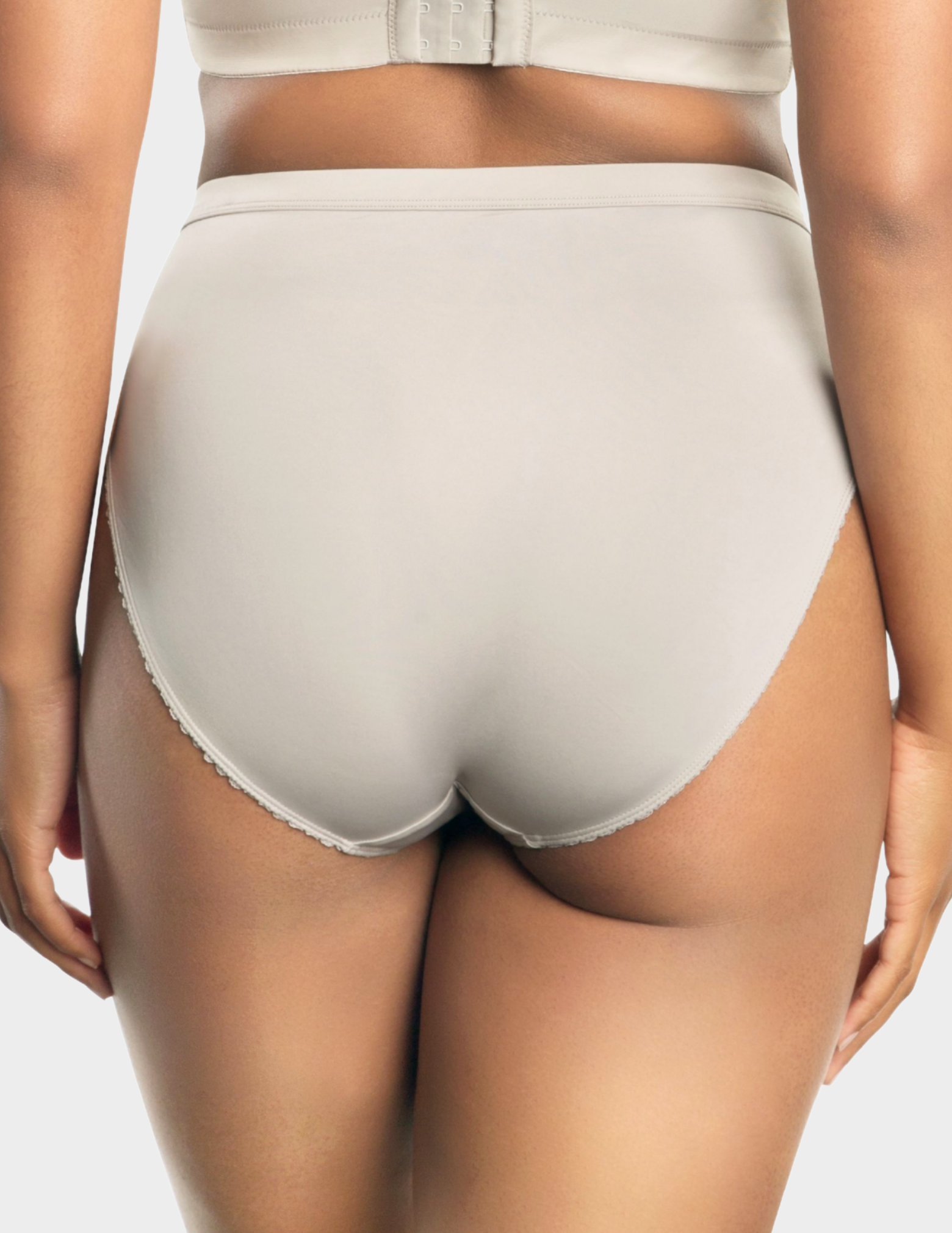 Back view of a model wearing Parfait Micro Dressy panty in sandstone