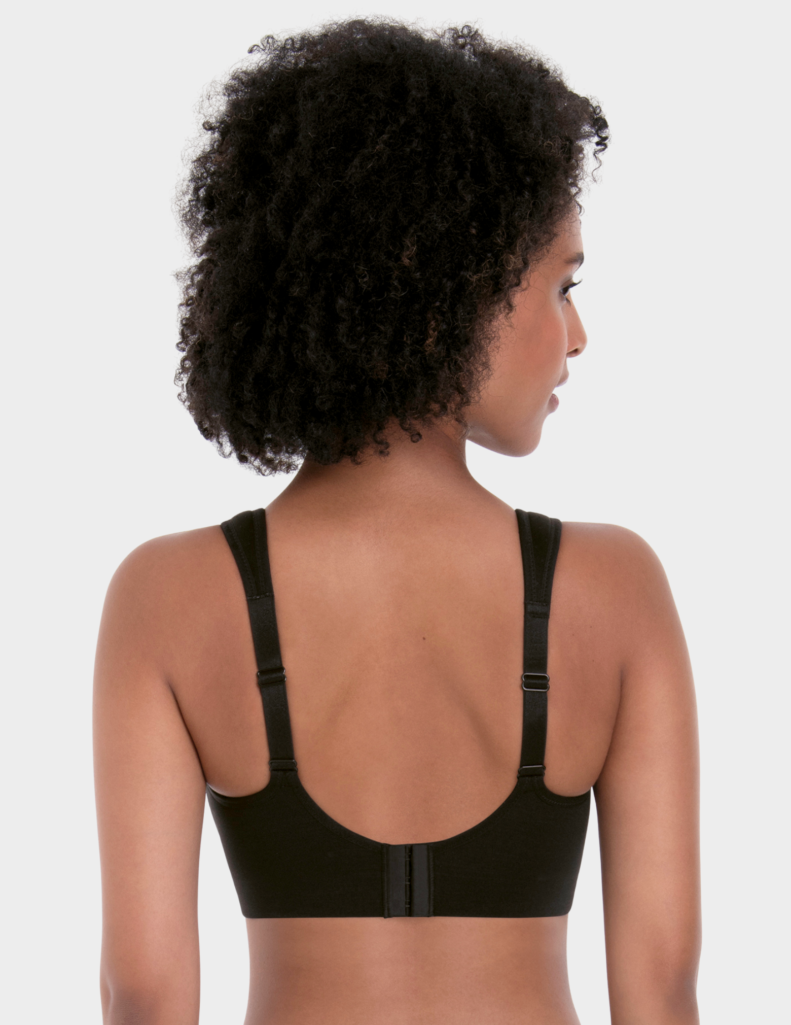 Back view of a model wearing Anita Eve bralette in color Black