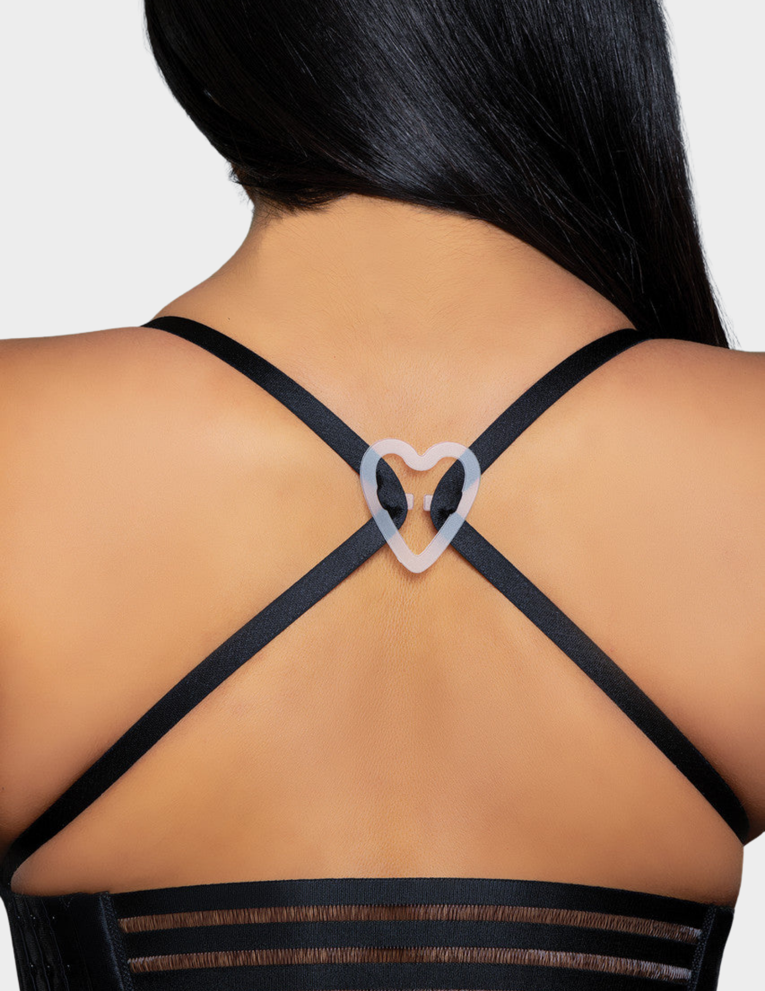 Clear heart shaped bra strap clip