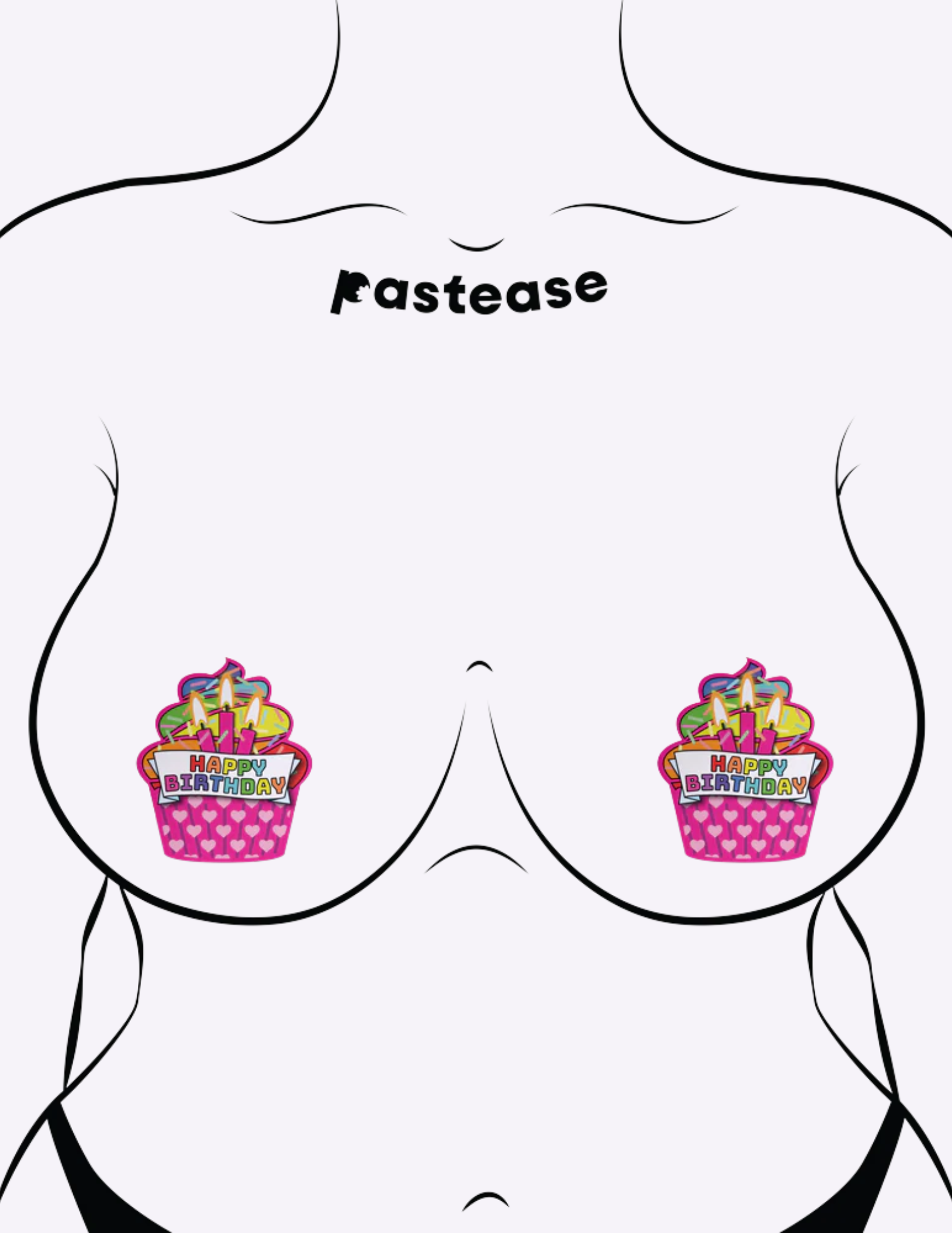 Cupcake Happy Birthday Nipple Covers