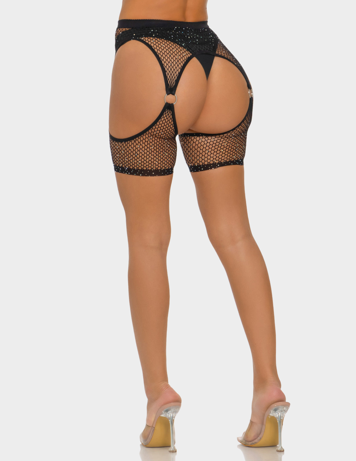 Ringed Fishnet Crop Tights