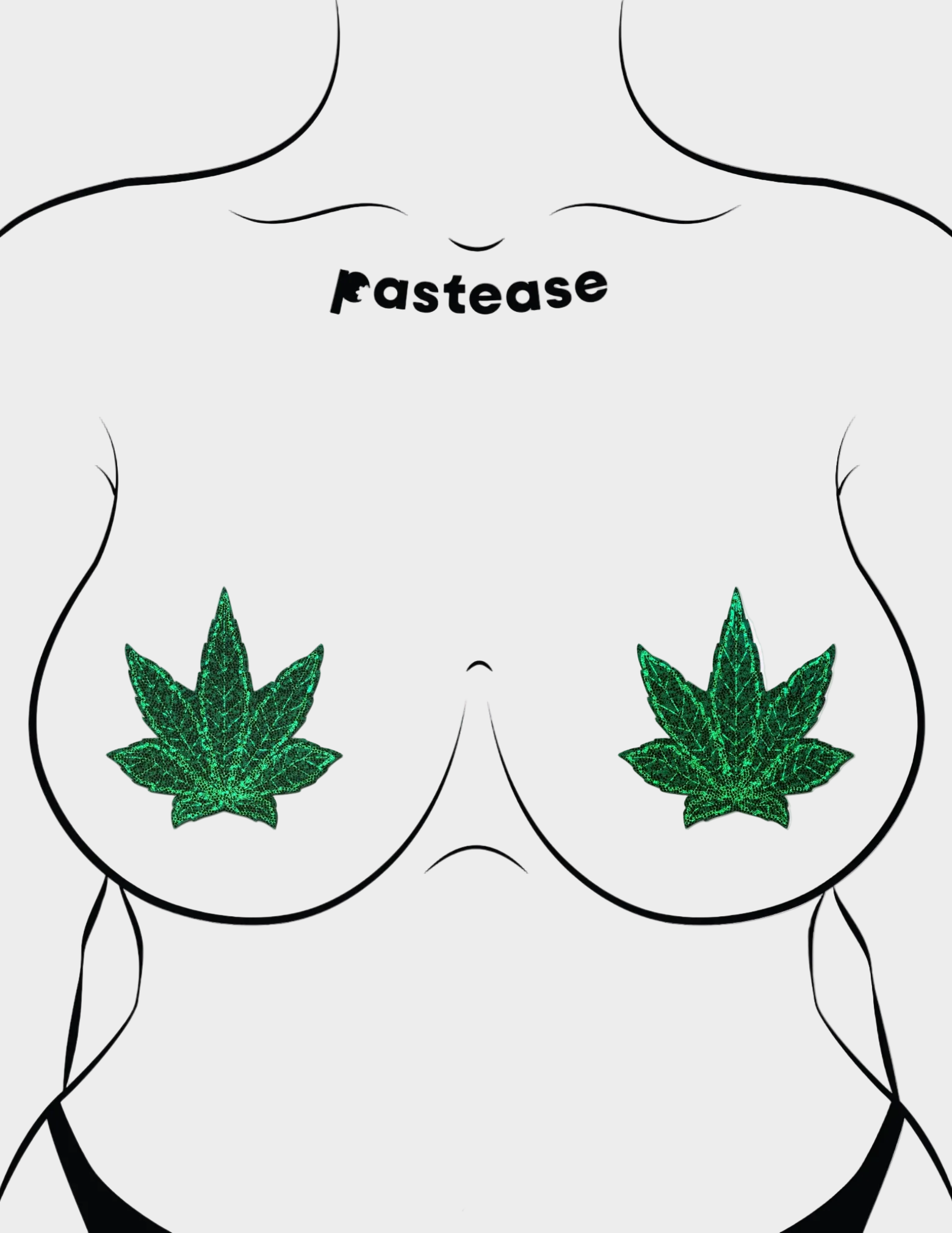 Indica Pot Leaf Glitter Green Nipple Covers