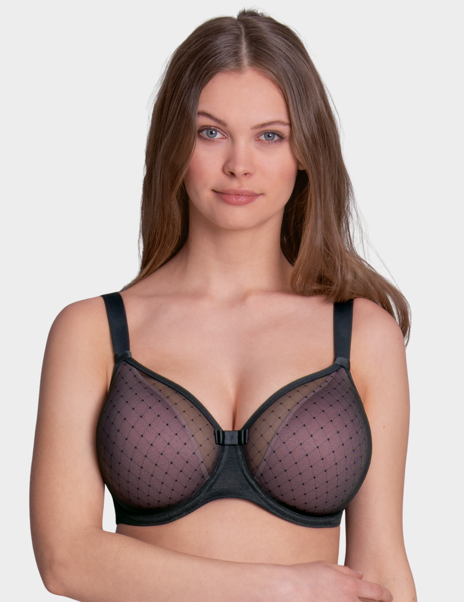 Front view of a model wearing Anita Eve bra in color Black