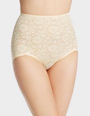 Front view of model wearing Rago 41 "V" panty in Beige