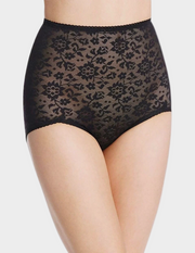 Front view of model wearing Rago 41 "V" panty in Black