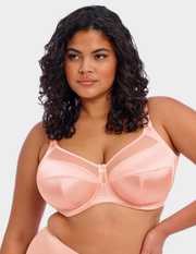 Front view of a model wearing Goddess Keira bra in Pearl Blush