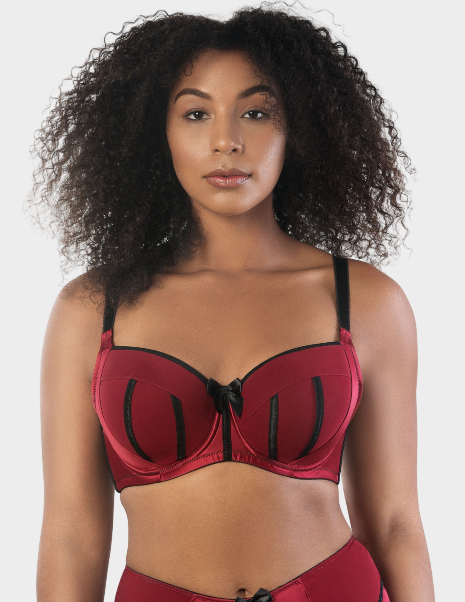 Front view of a model wearing Parfait Charlotte bra in Rio Red