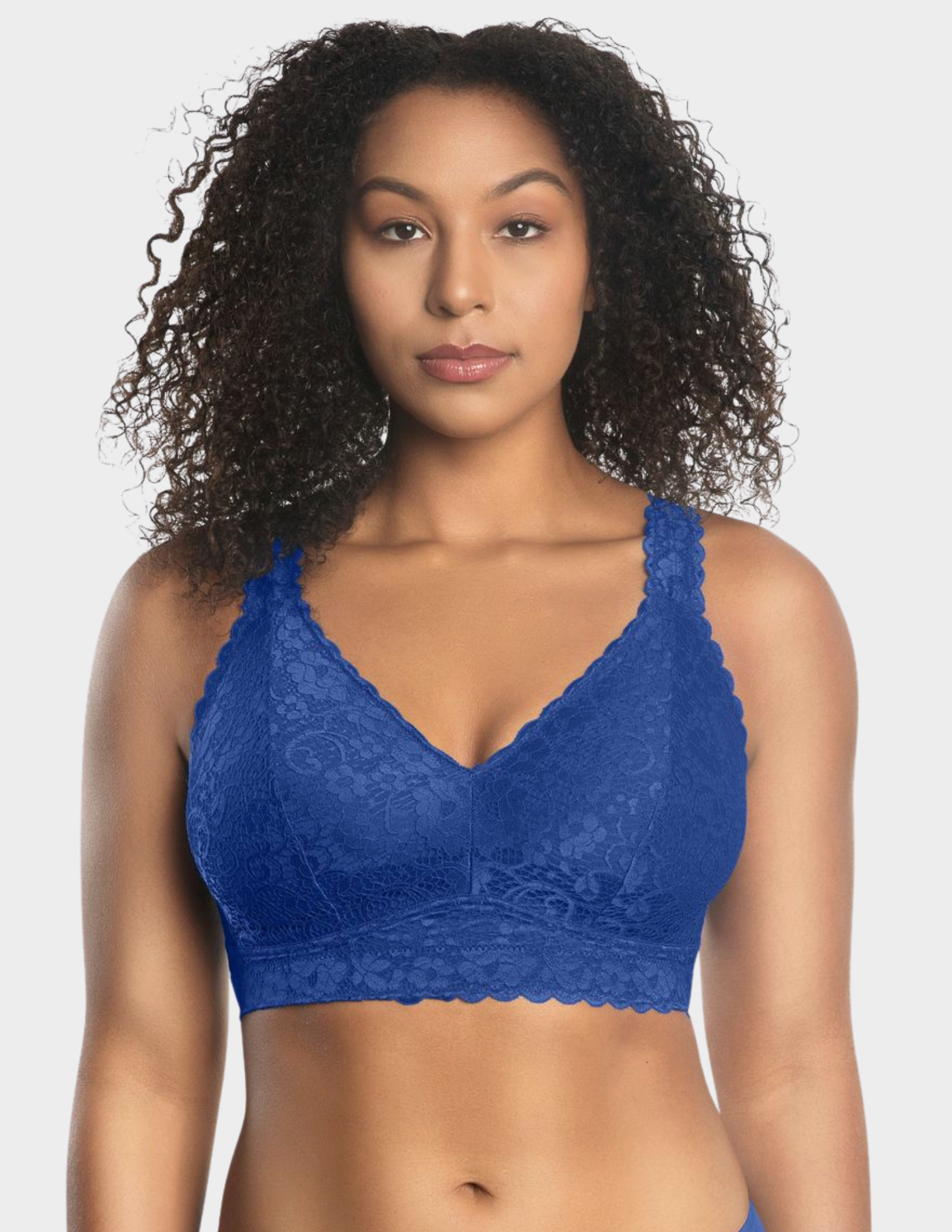 Front view of a model wearing Parfait Adriana bralette in Sapphire