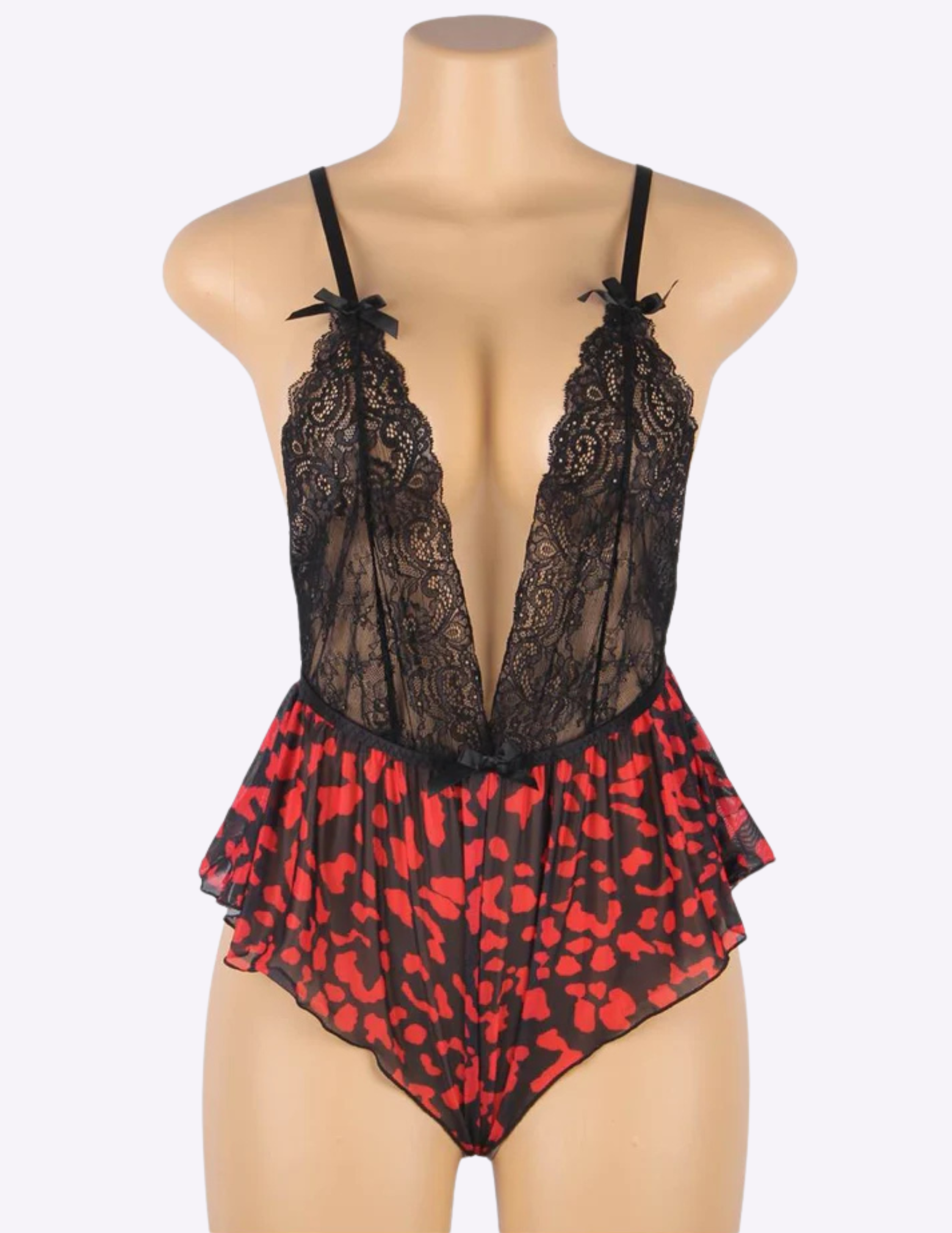 Floral Plunge Neck Teddy