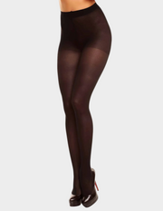 Front view of a model wearing Glamory Vital40 tights in Black