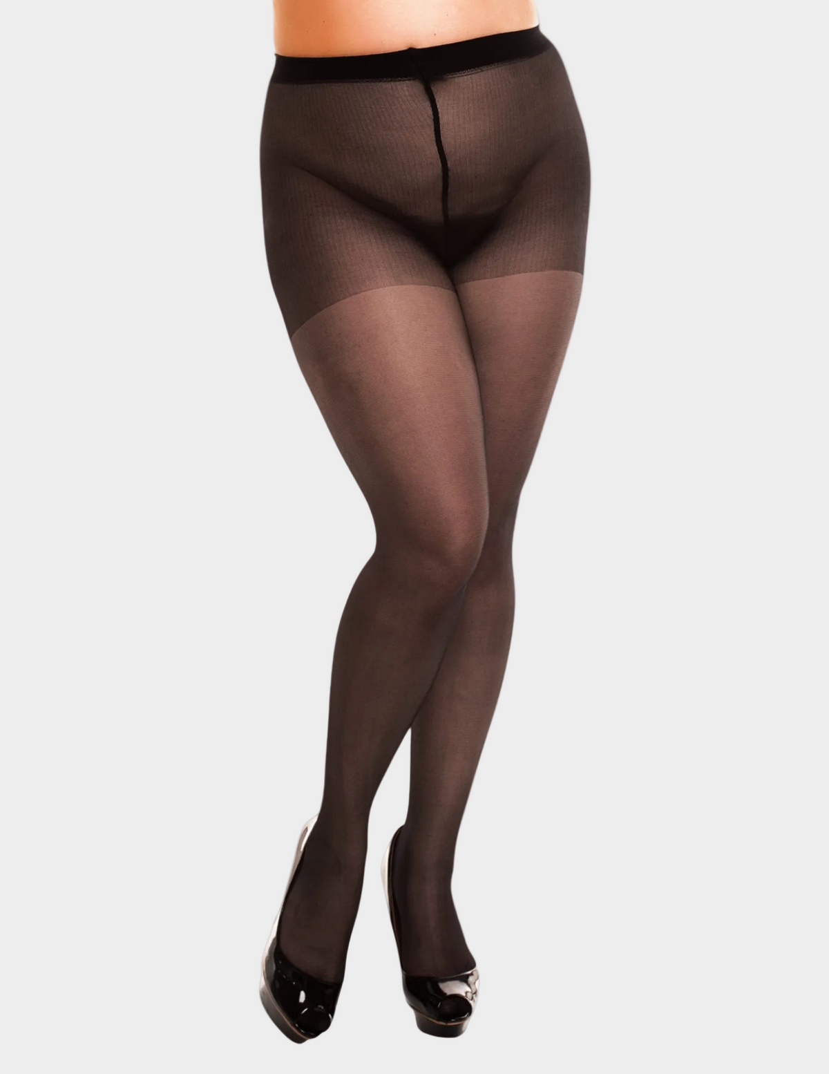 Front view of a model wearing Glamory Vital40 tights in Black