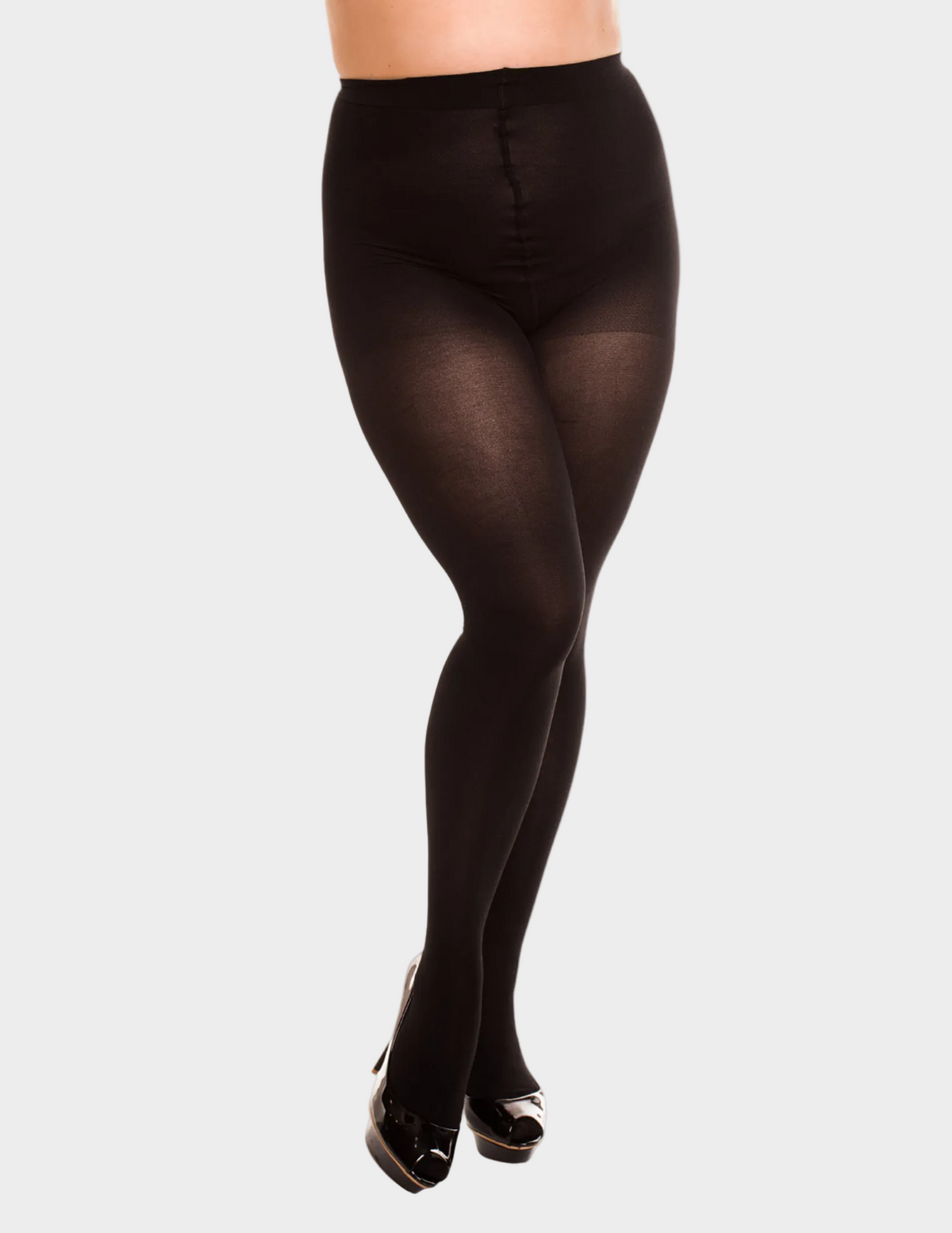 Front view of a model wearing Glamory Vital70 tights in Black