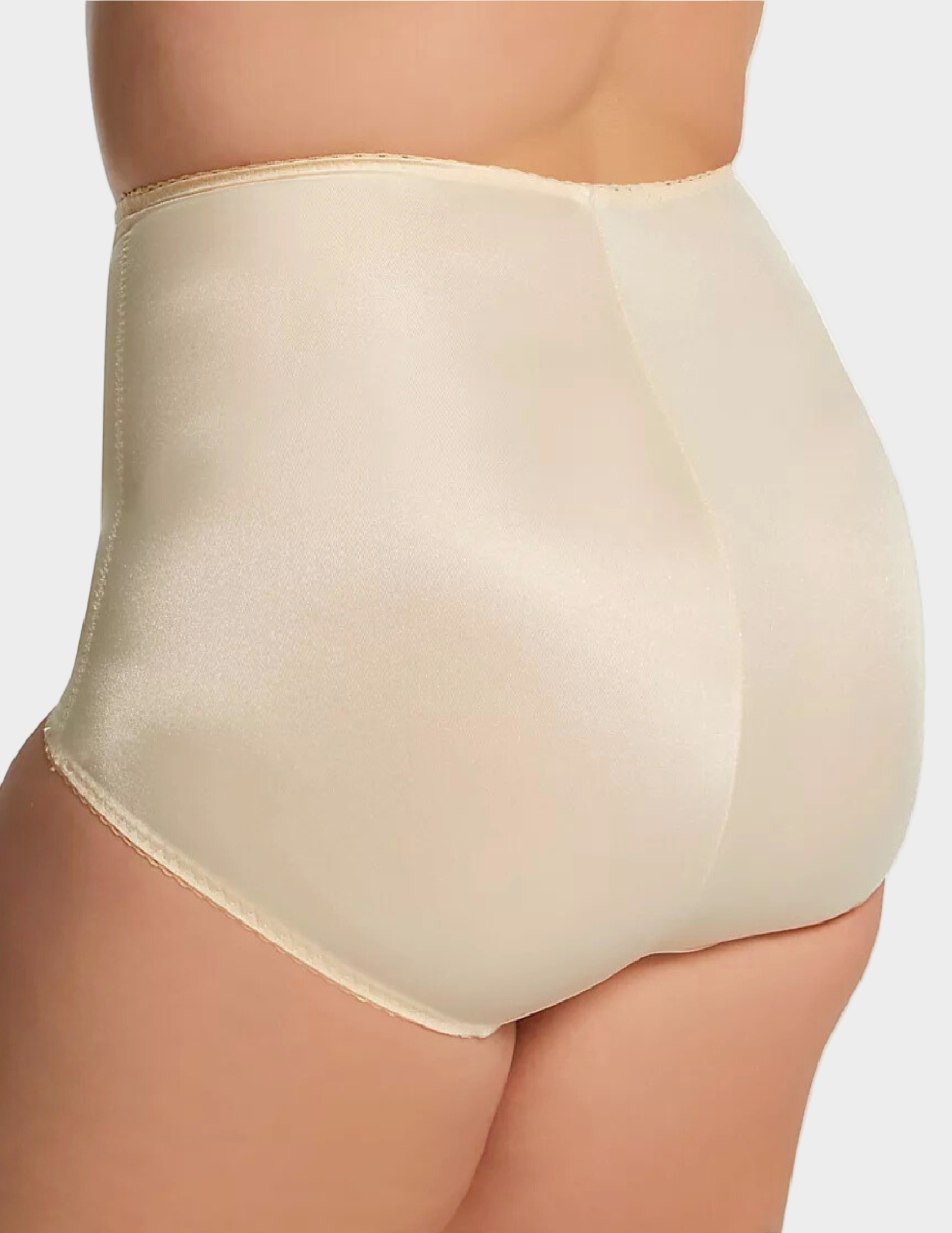 Back view of a curvy model wearing Rago 511 beige shaping panty