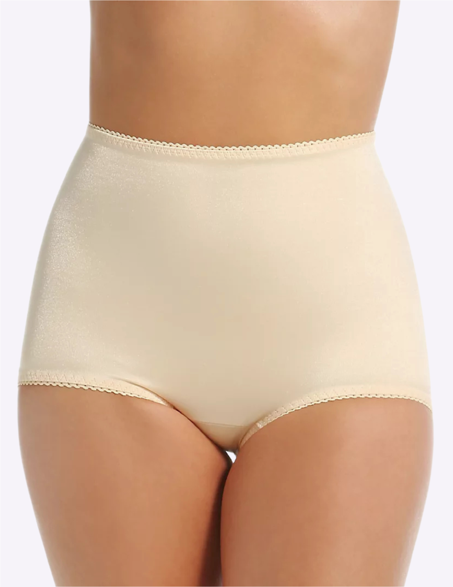 Front view of a model wearing Rago 511 beige shaping panty