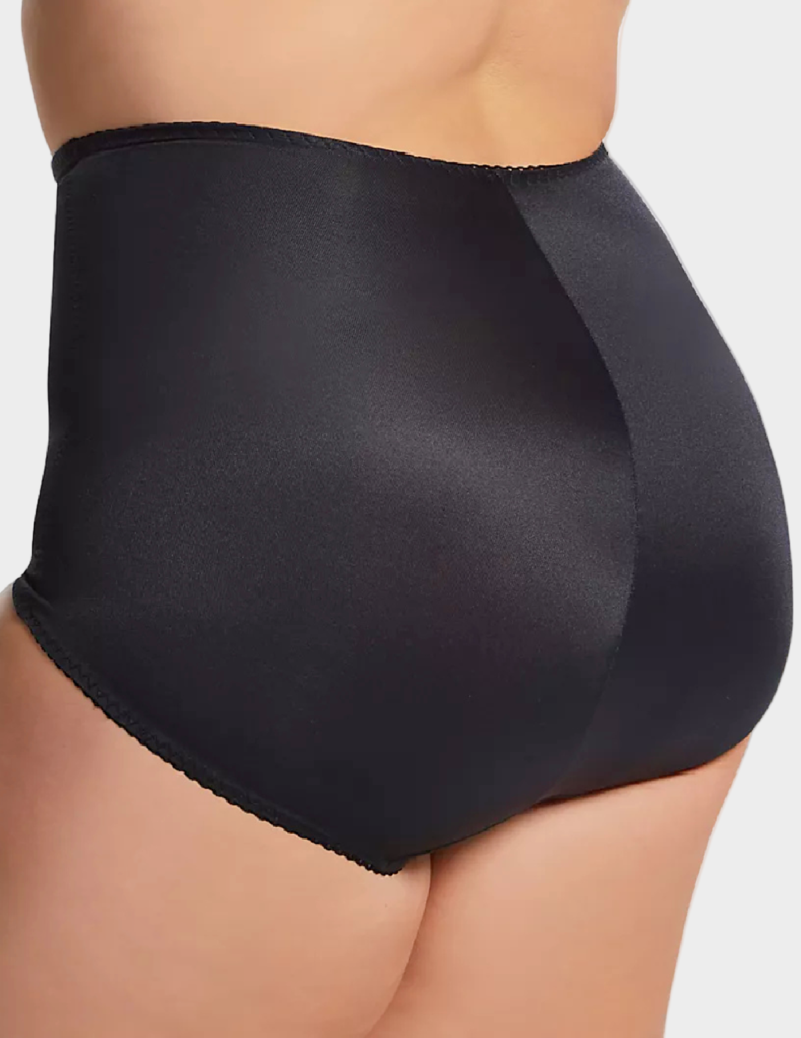Back view of a curvy model wearing Rago 511 black shaping panty