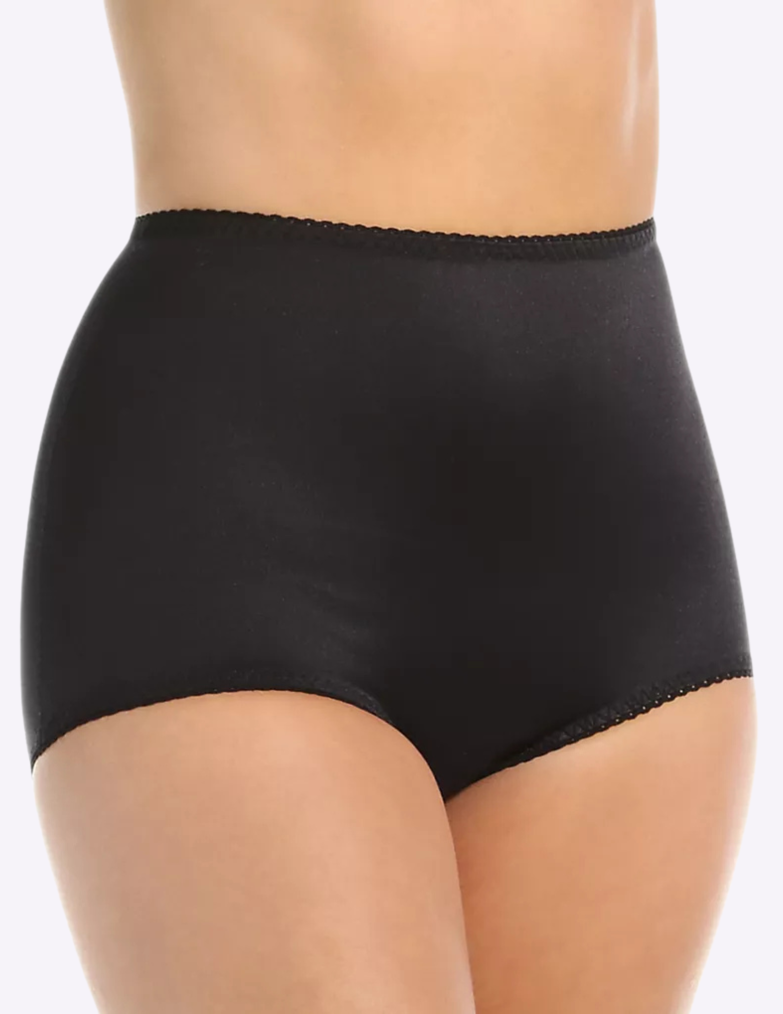 Front view of a model wearing Rago 511 black shaping panty