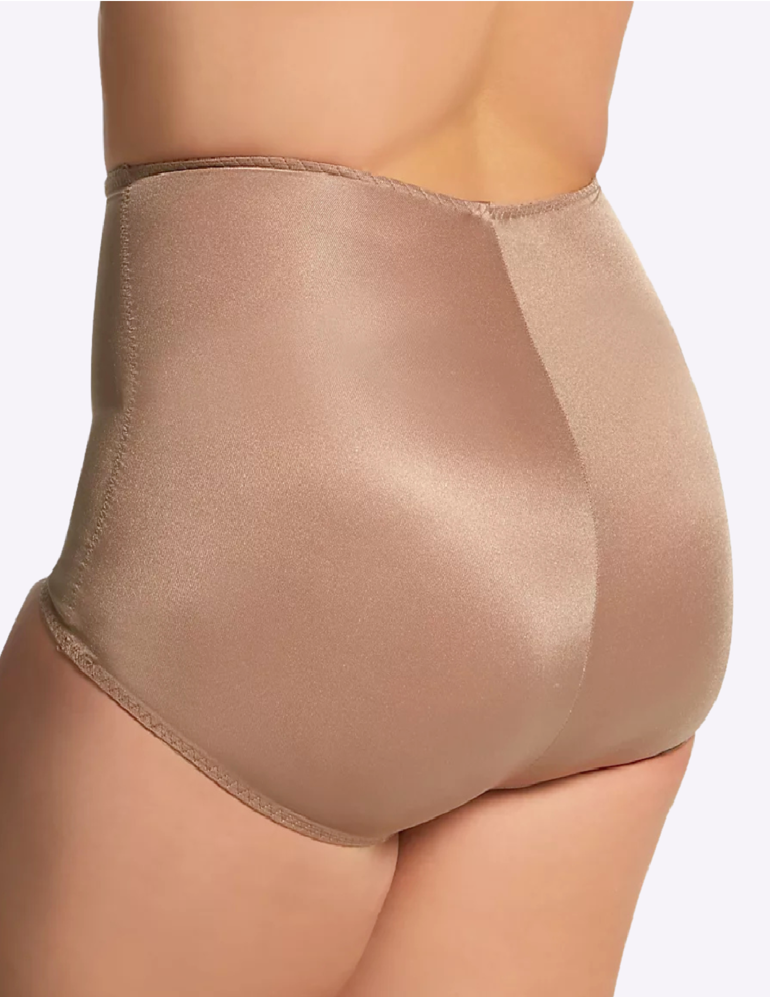 Back view of a curvy model wearing Rago 511 mocha shaping panty