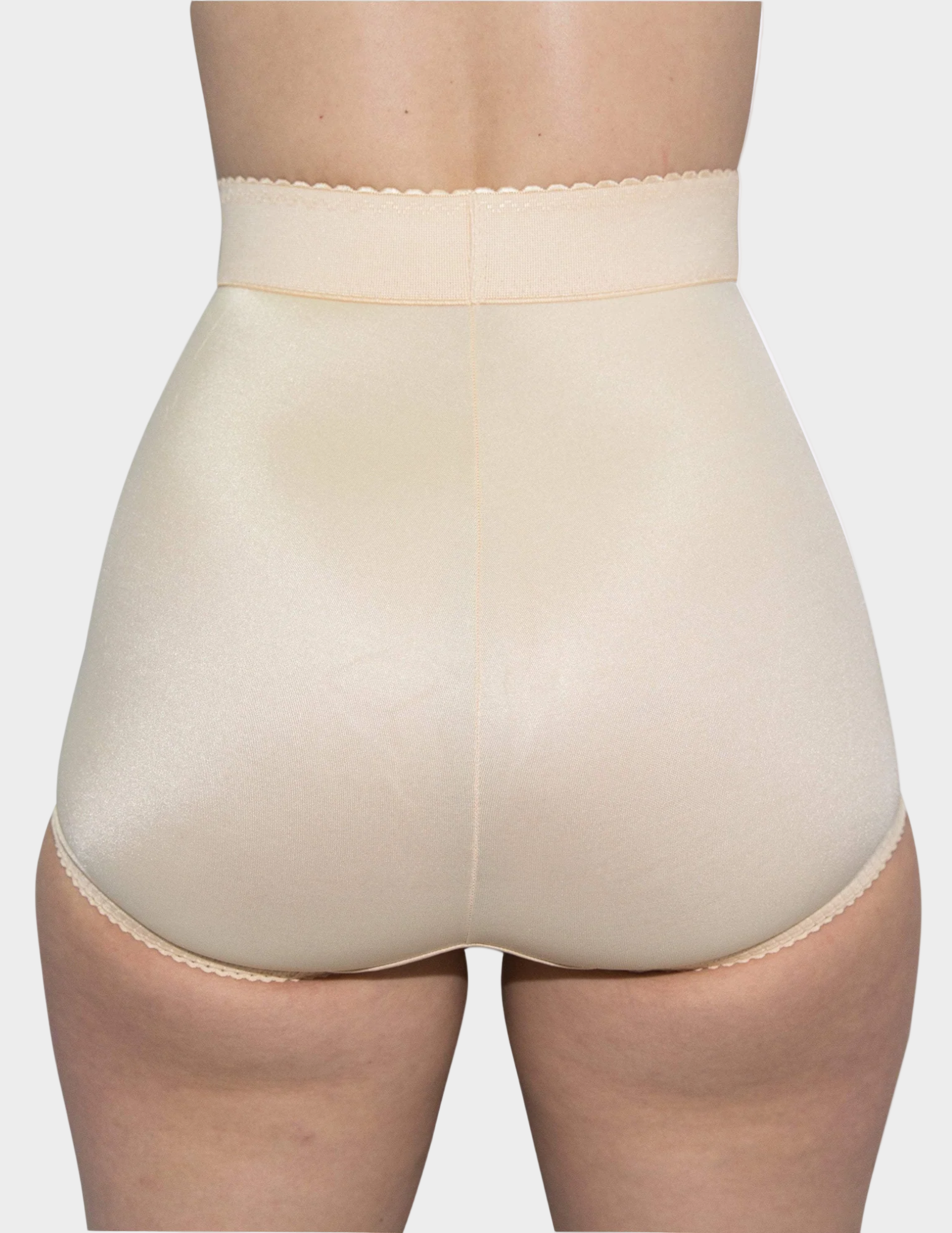 back view of model wearing beige rago 513 shaping panty