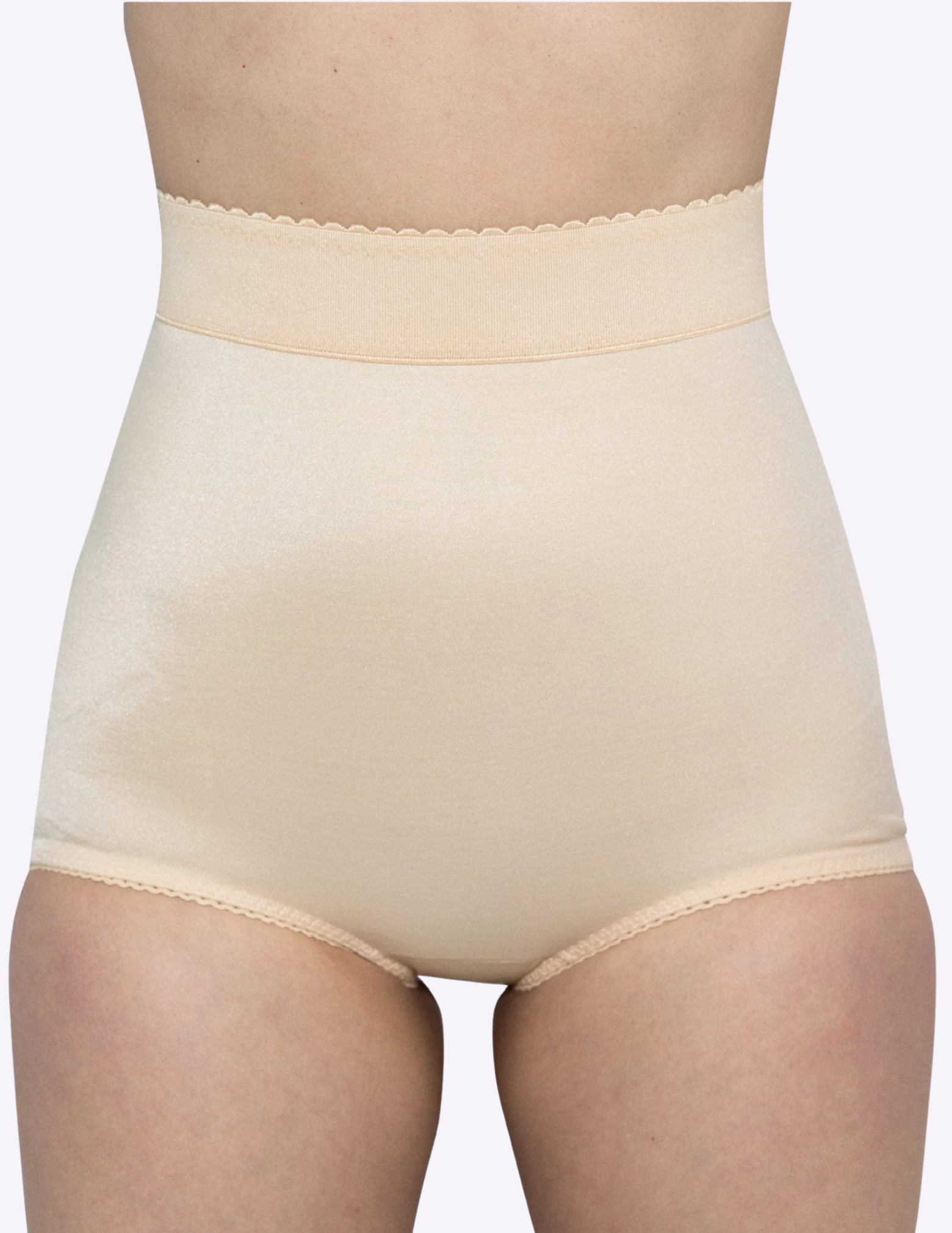 front view of model wearing beige rago 513 shaping panty