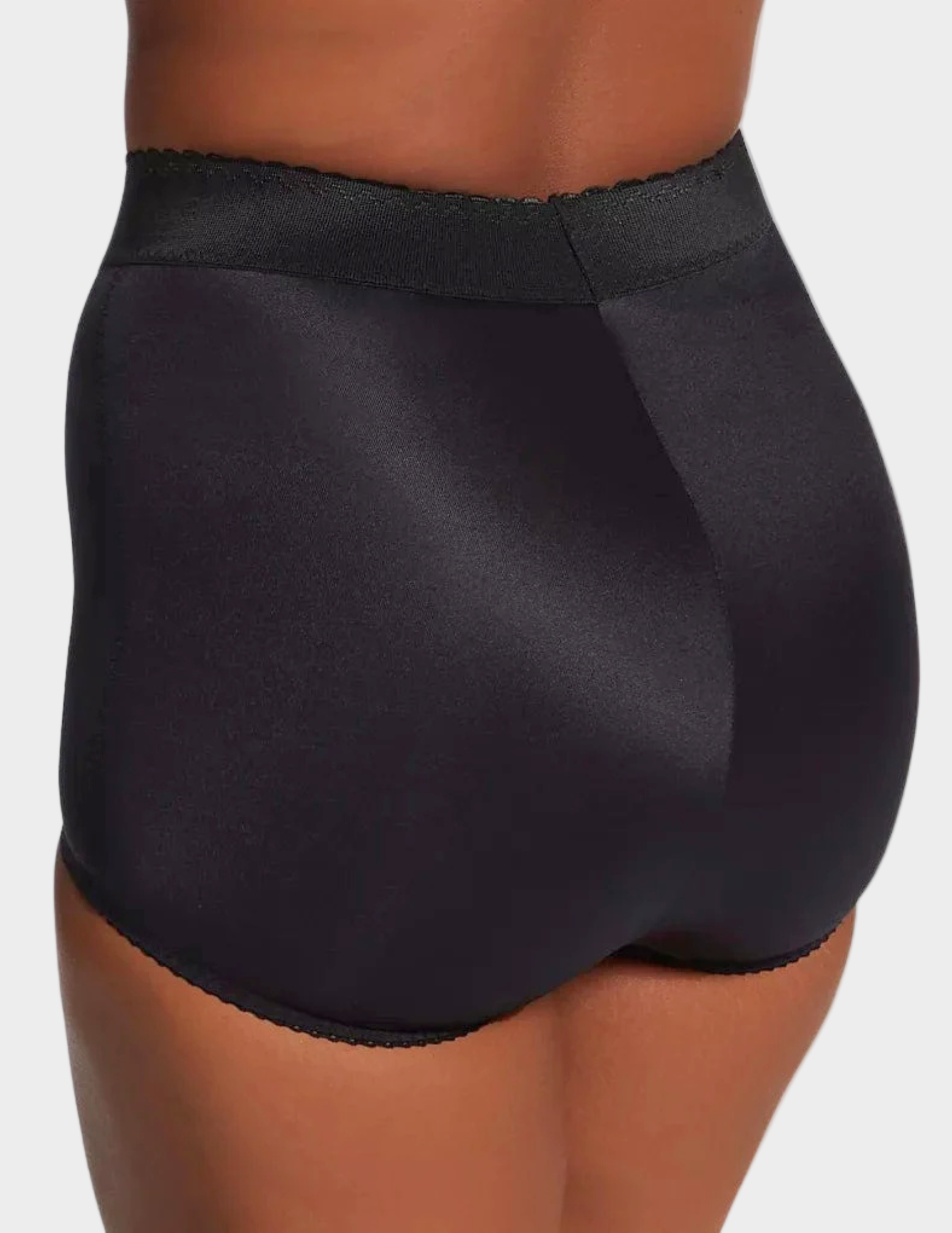 back view of model wearing black Rago 513 shaping panty