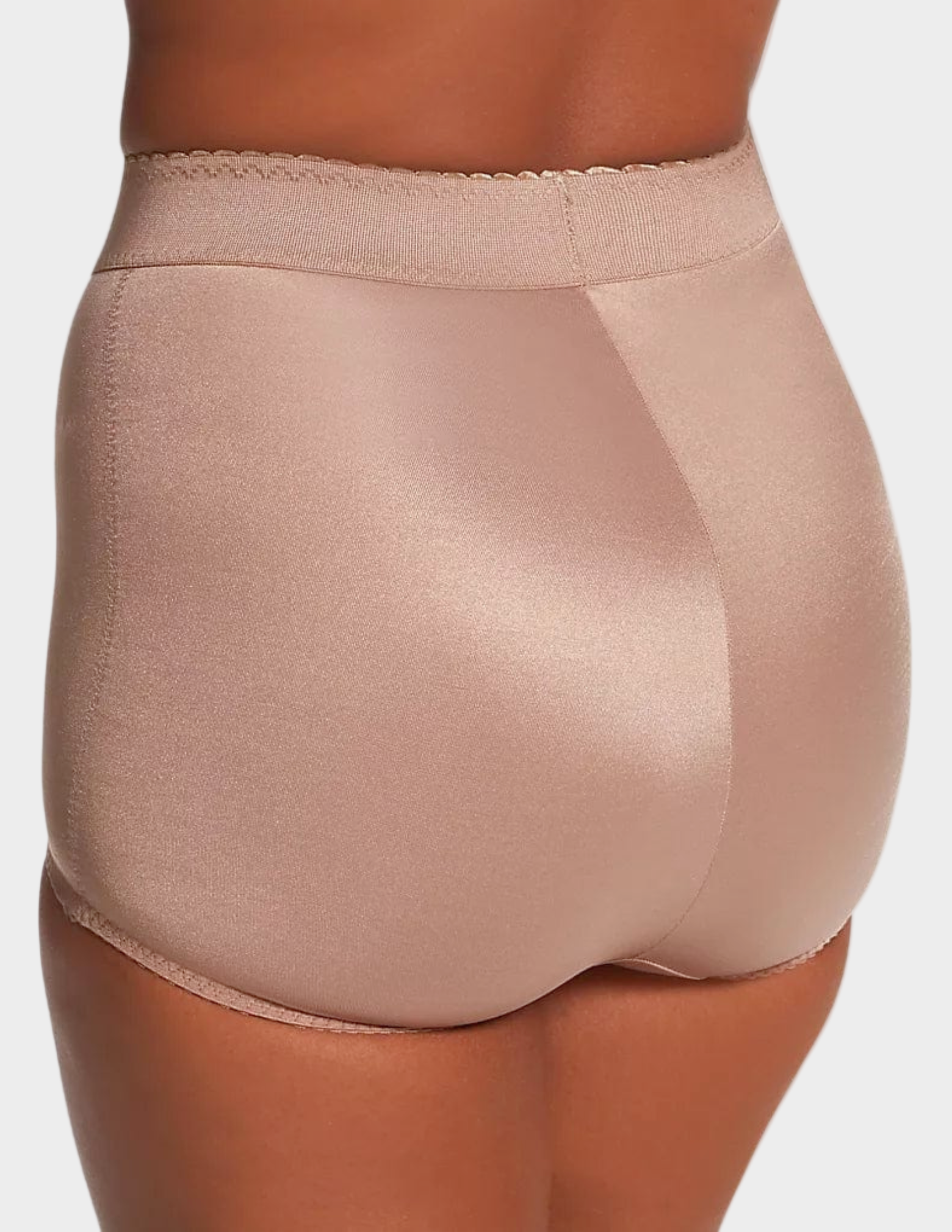 back view of model wearing mocha rago 513 shaping panty