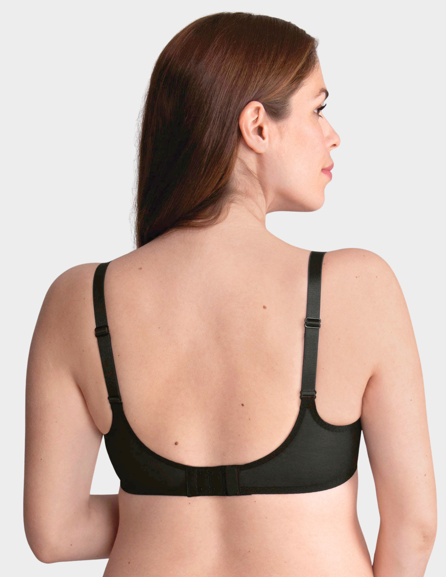 Back view of a model wearing Anita Fleur nursing bra in color Black