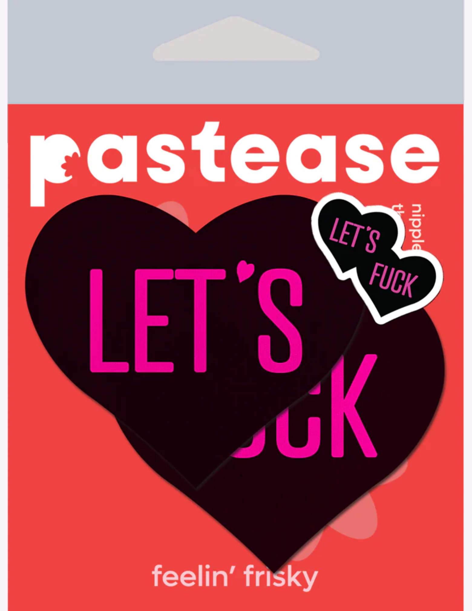 "Let's Fuck" Black Heart Nipple Covers