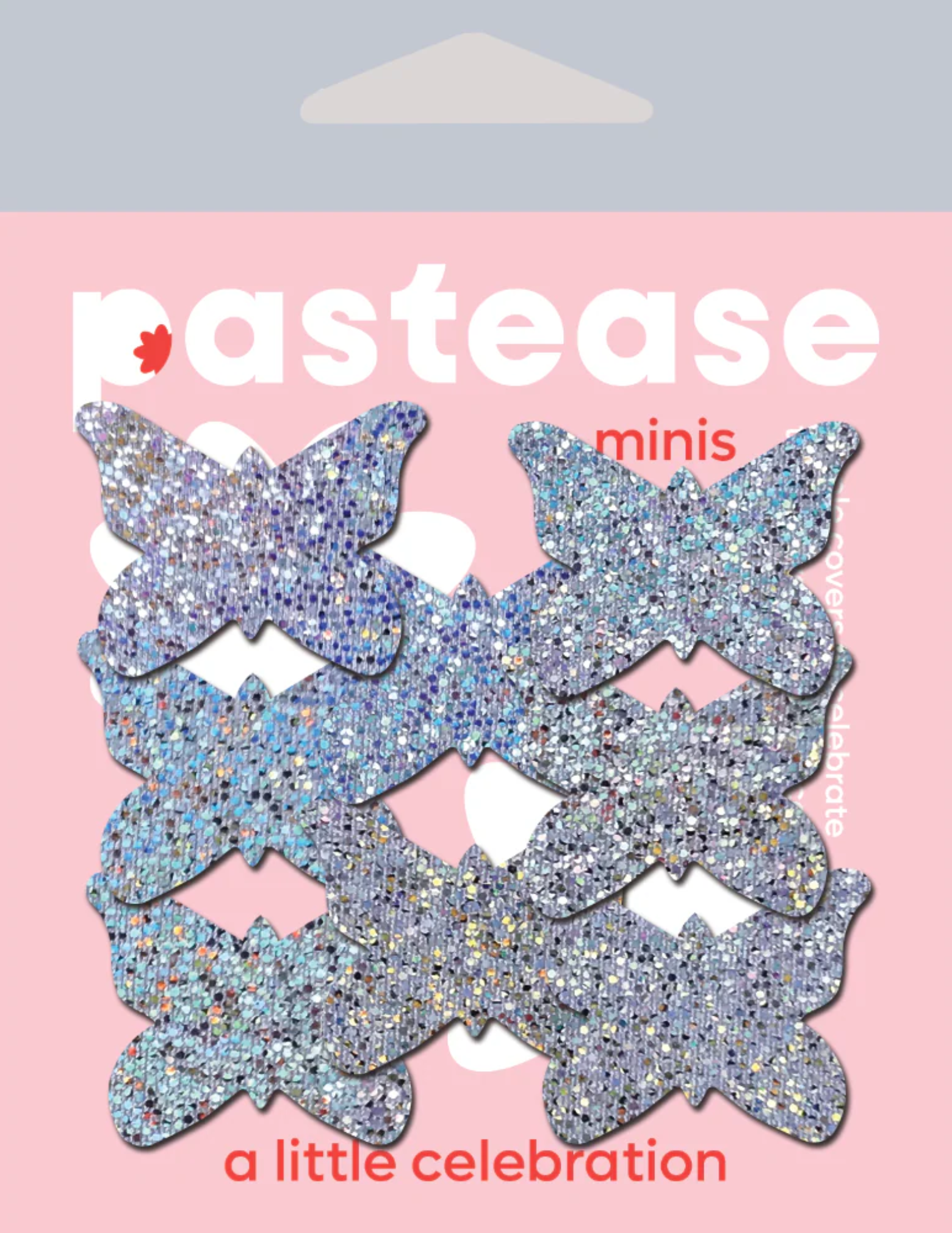 10 Mini Silver Glitter Butterfly Nipple Covers