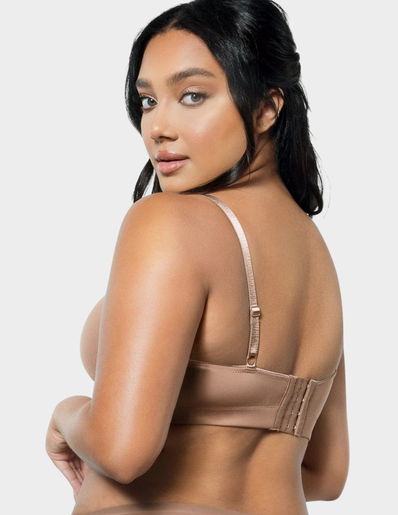 Back view of a model wearing Parfait Erika bralette in Mid Nude