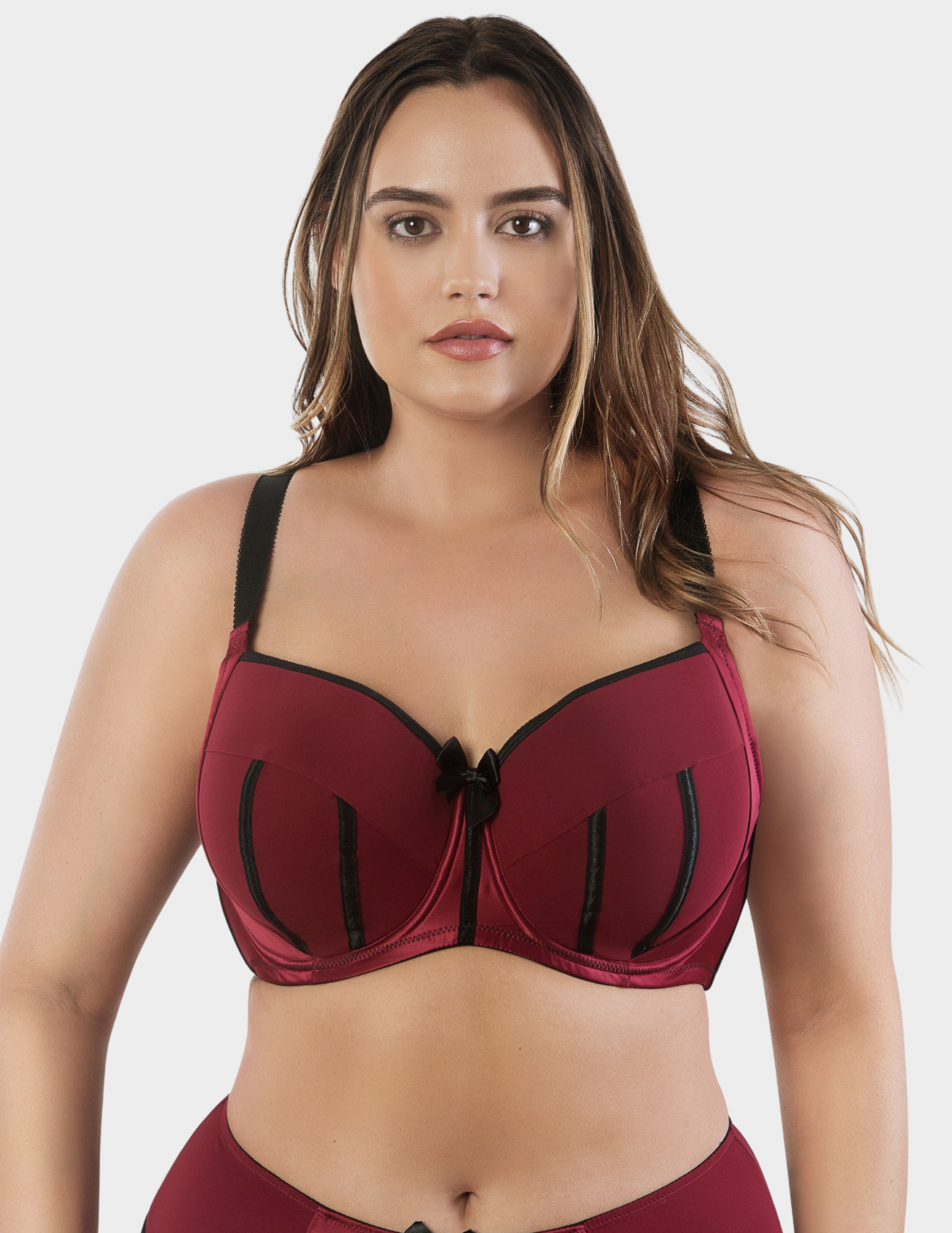Front view of a model wearing Parfait Charlotte bra in Rio Red