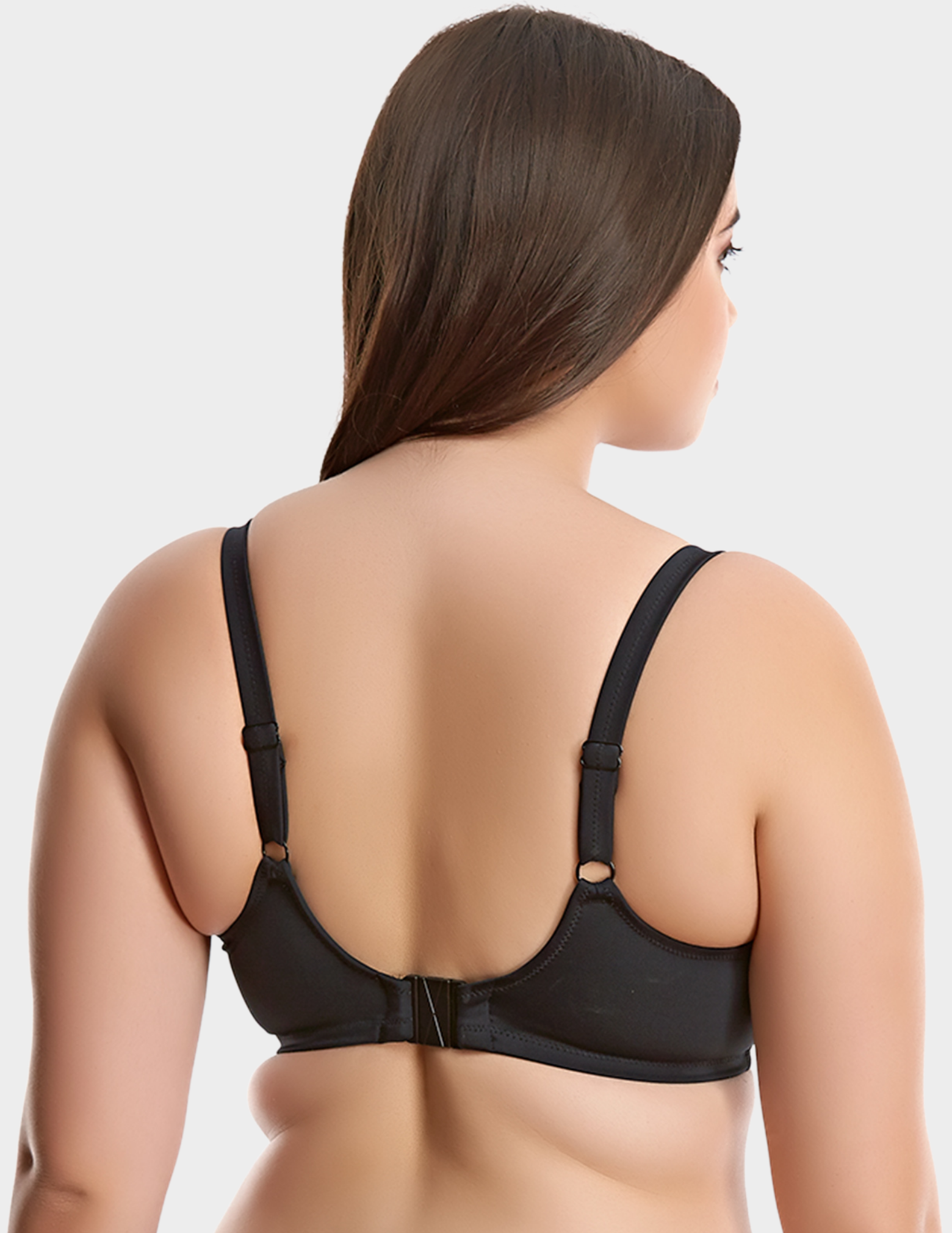 Back view of a model wearing Elomi Indie bikini top in black