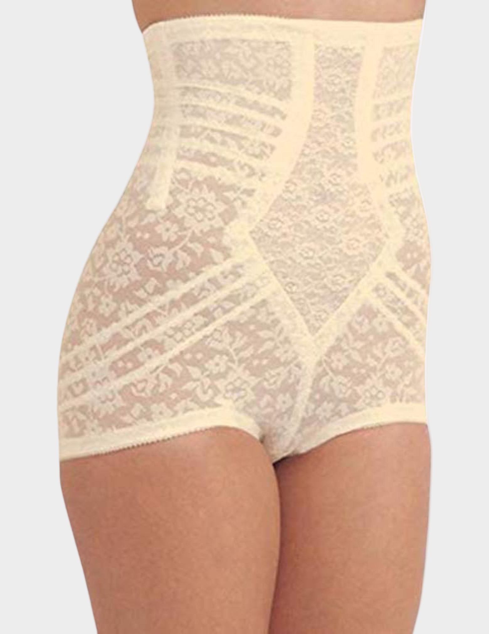 Front view of model wearing Rago High Waist Shaping Panty in Beige