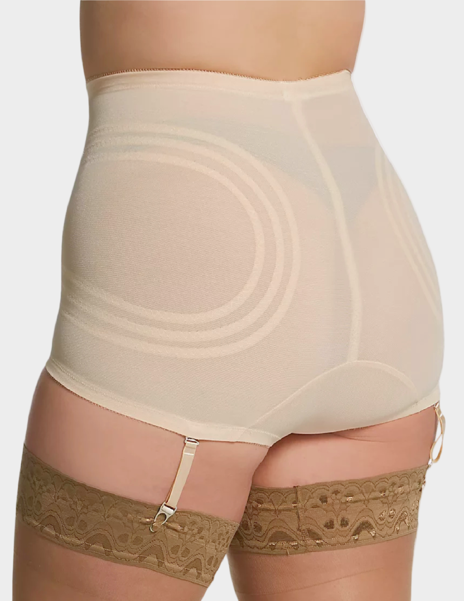 Back view of a model wearing Rago 619 beige shaping panty