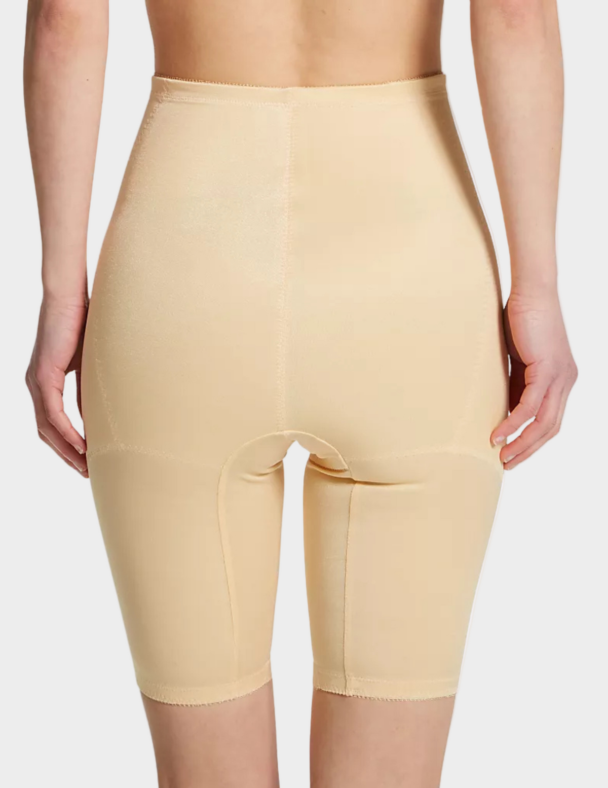 Back view of a model wearing Rago 6205 beige shaping shorts