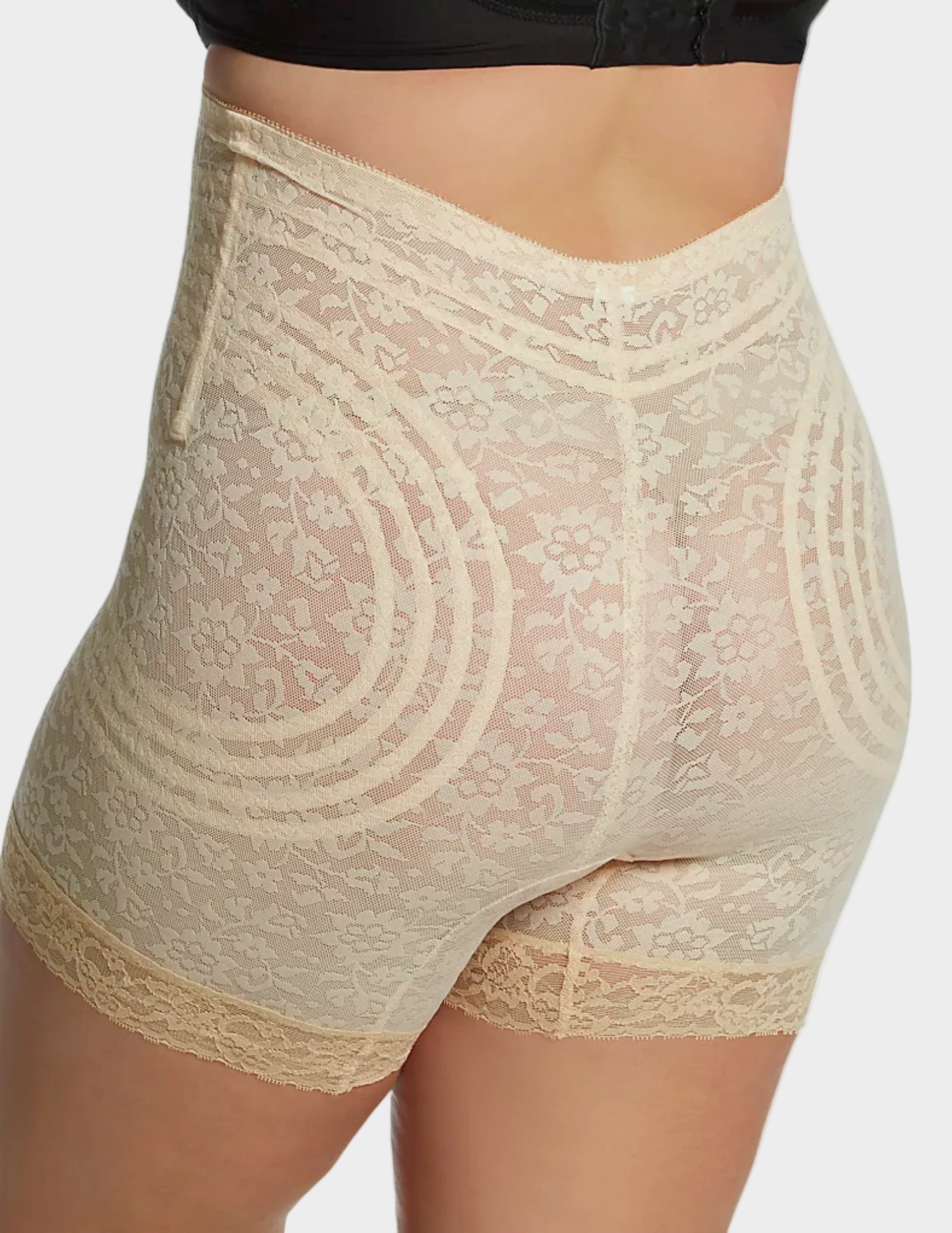 Back view of plus-size model wearing Rago Lacette 6207 in beige