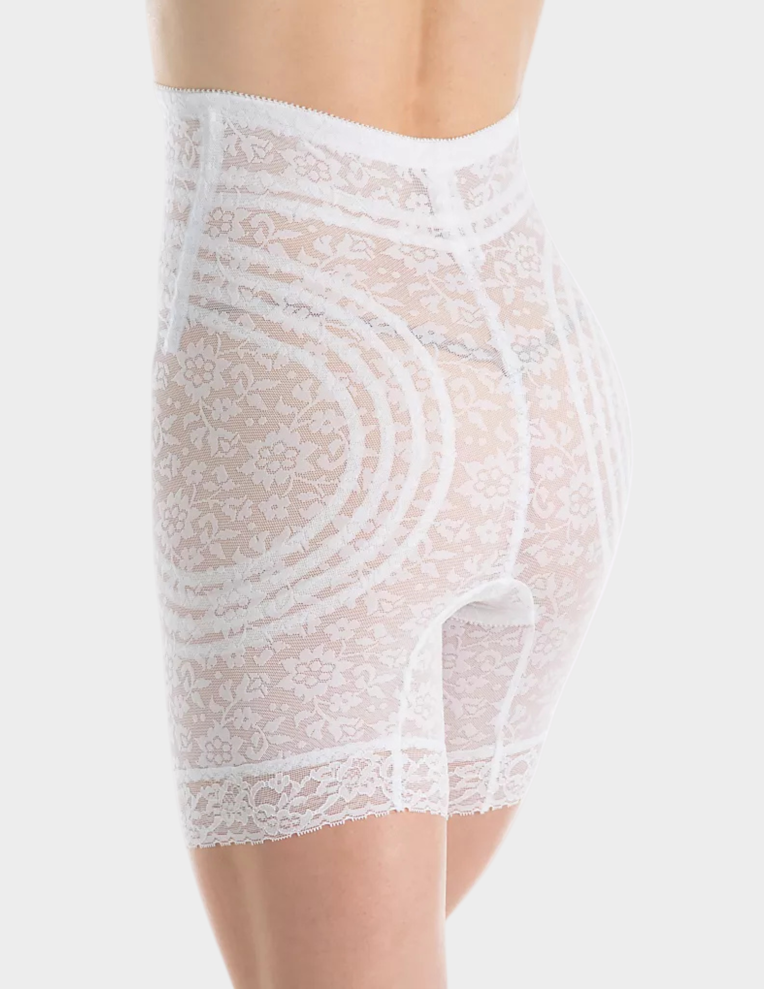 Back view of model wearing Rago Lacette 6207 in white