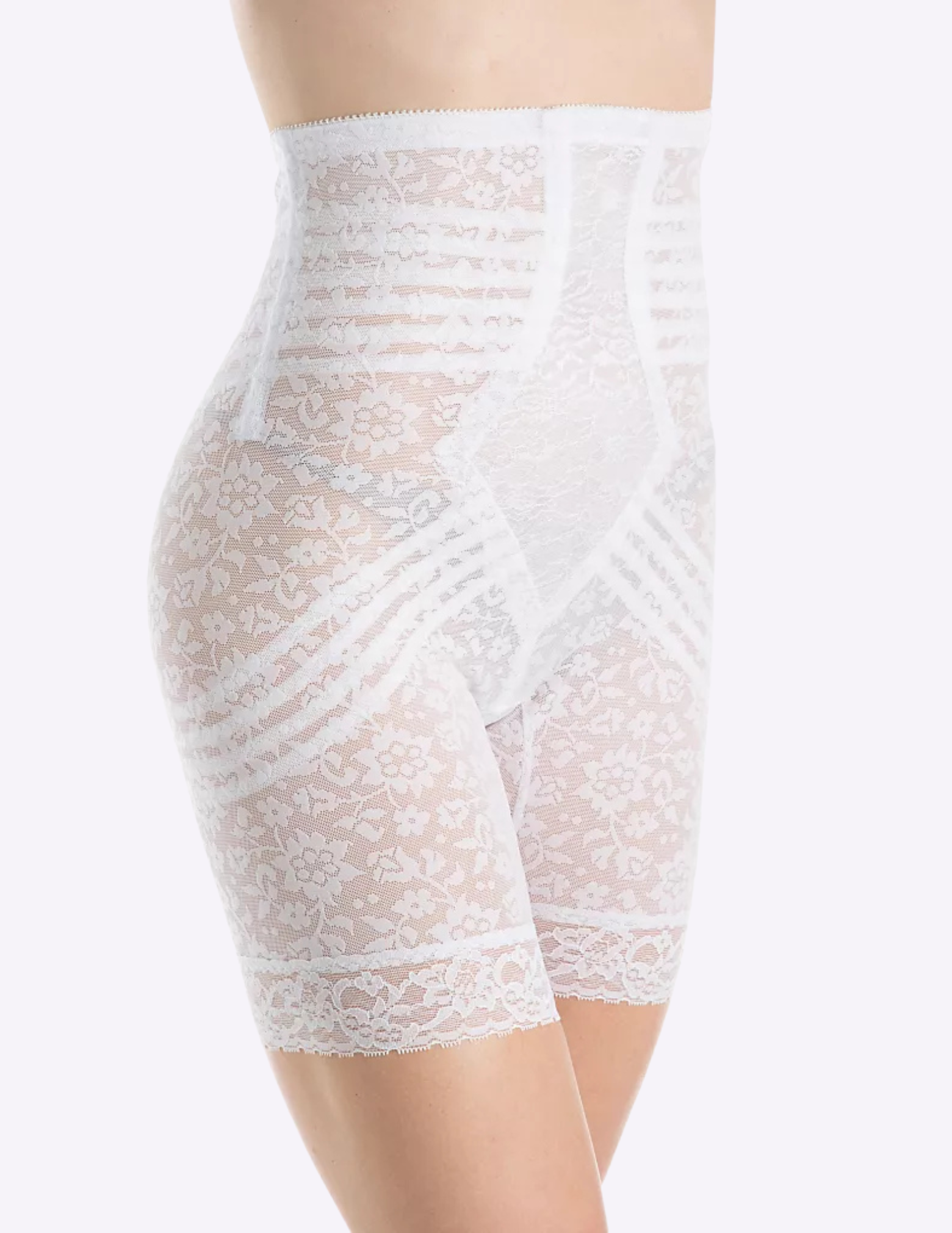 Front view of model wearing Rago Lacette 6207 in white