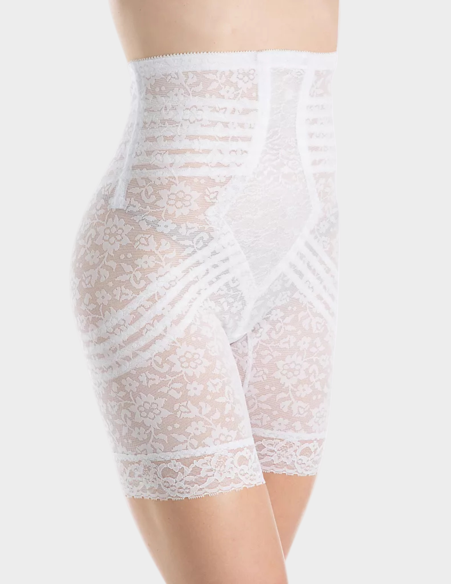 Front view of model wearing Rago Lacette 6207 in white