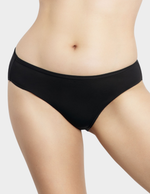 Front view of a model wearing Parfait Cozy hipster panty in Black