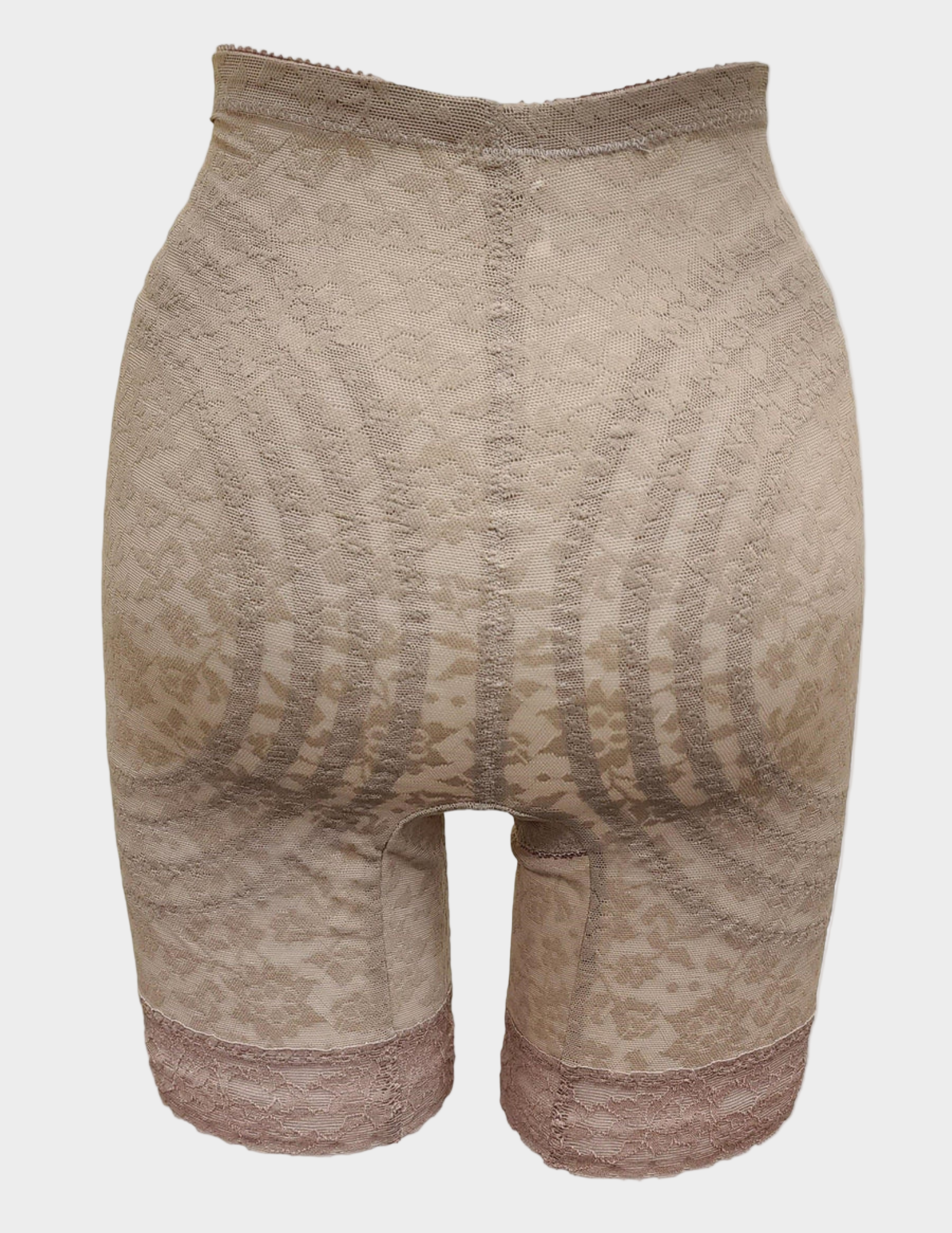 Back view of Rago 6797 beige shaping shorts on a white background