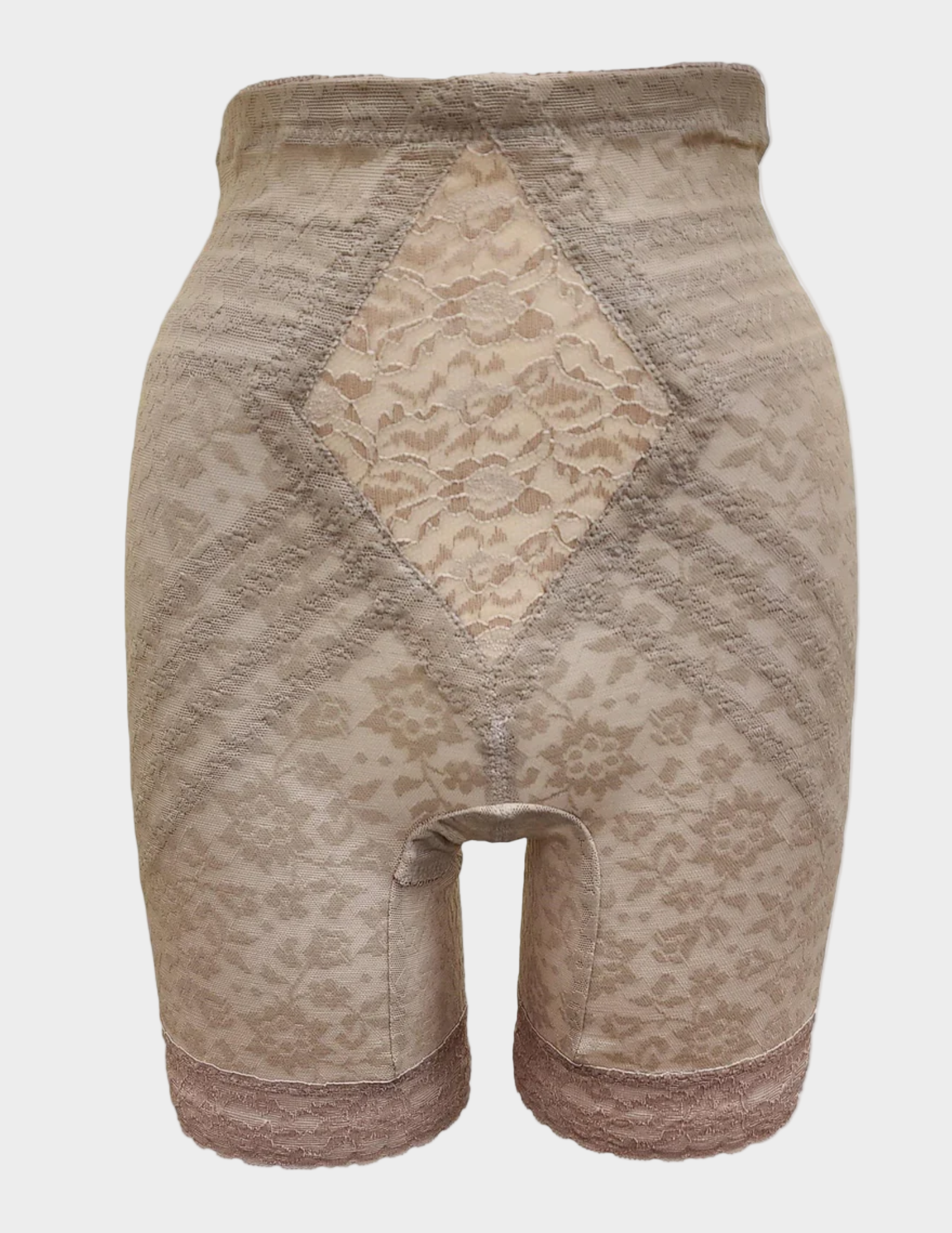 Front view of Rago 6797 beige shaping shorts on a white background