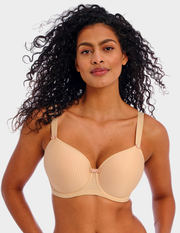 Front view of a model wearing Freya Idol t-shirt bra in Nude