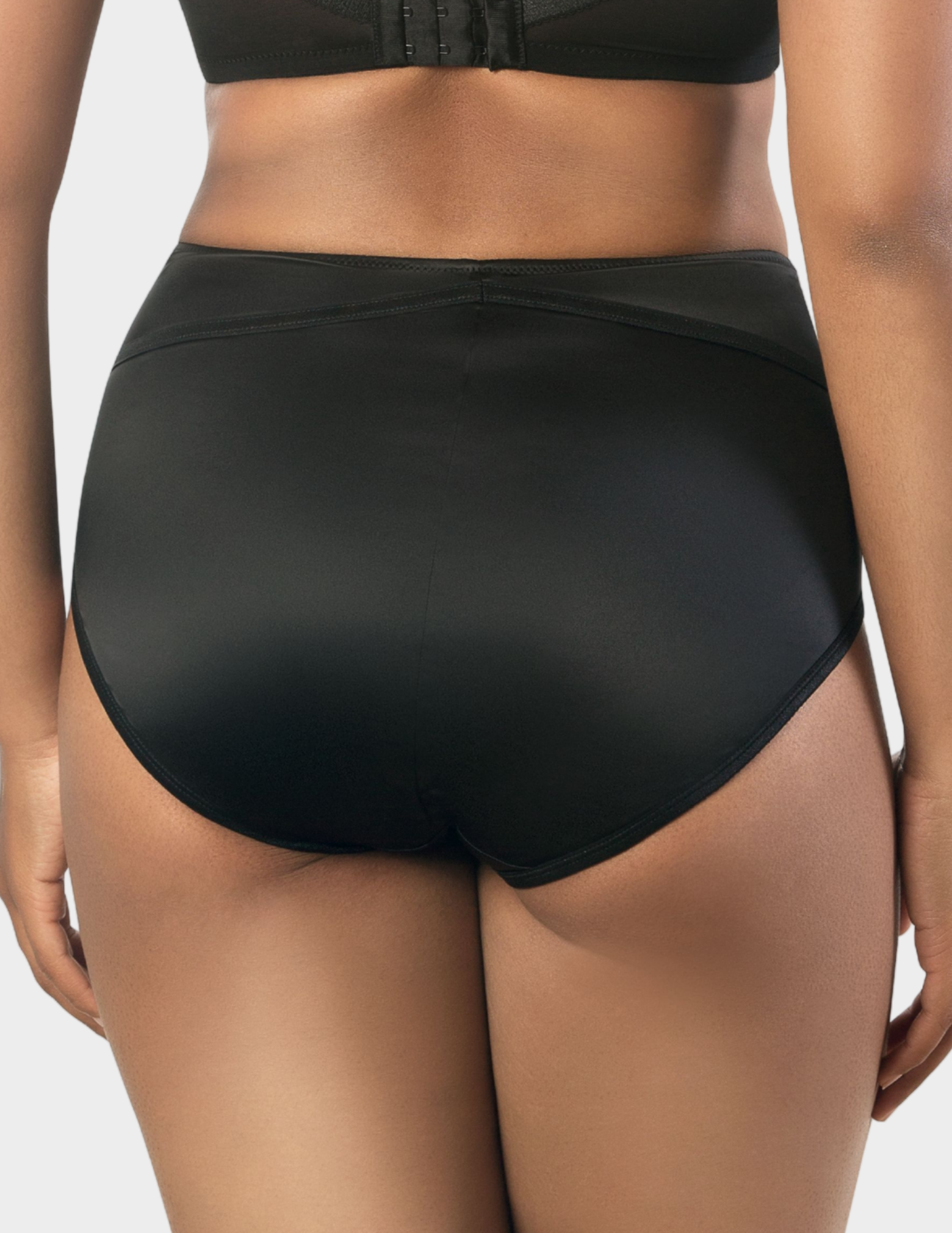 Back view of a model wearing Parfait Charlotte brief in Black